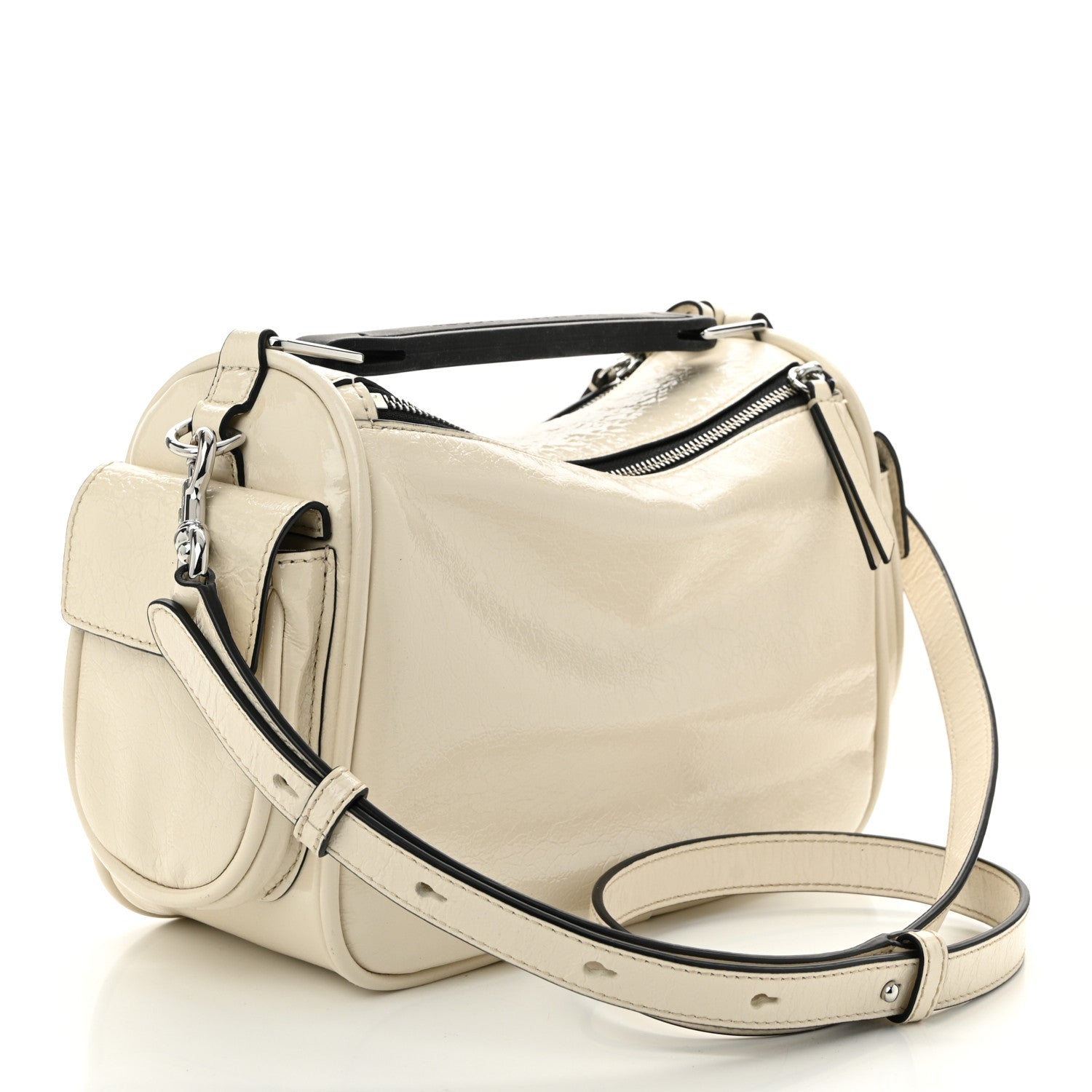 Marc Jacobs Patent Calfskin Soft Box 23 Shoulder Bag Ivory 3 of 13