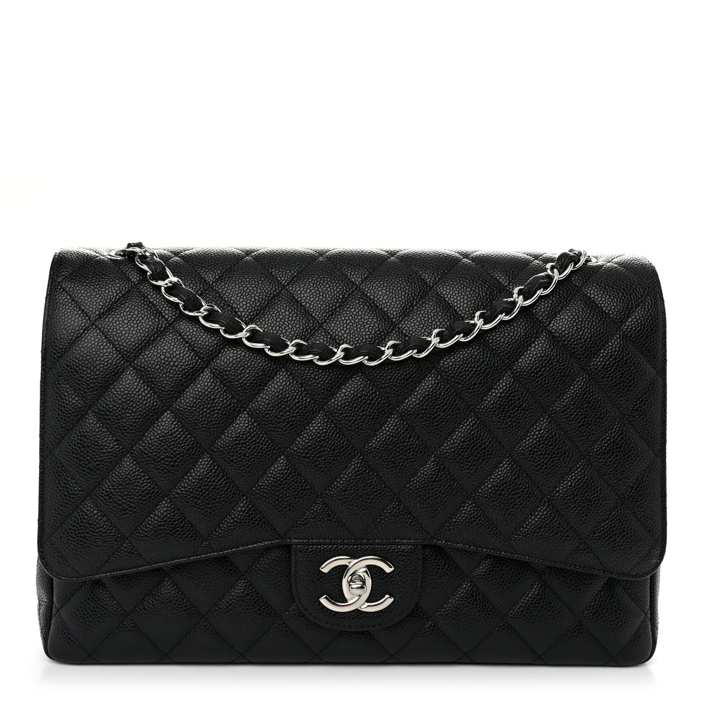 Caviar Quilted Maxi Double Flap Black