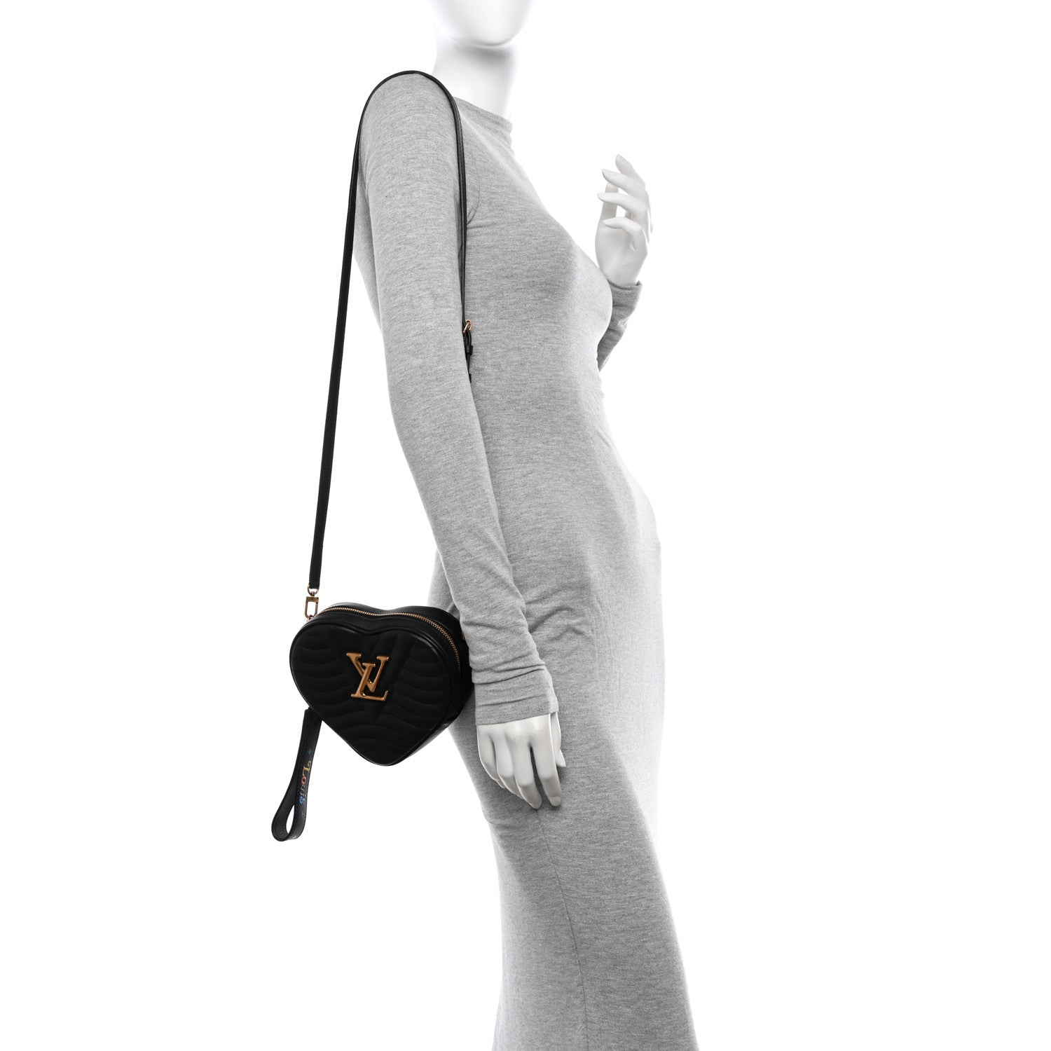 Louis Vuitton Calfskin New Wave Heart Bag Black 2 of 9