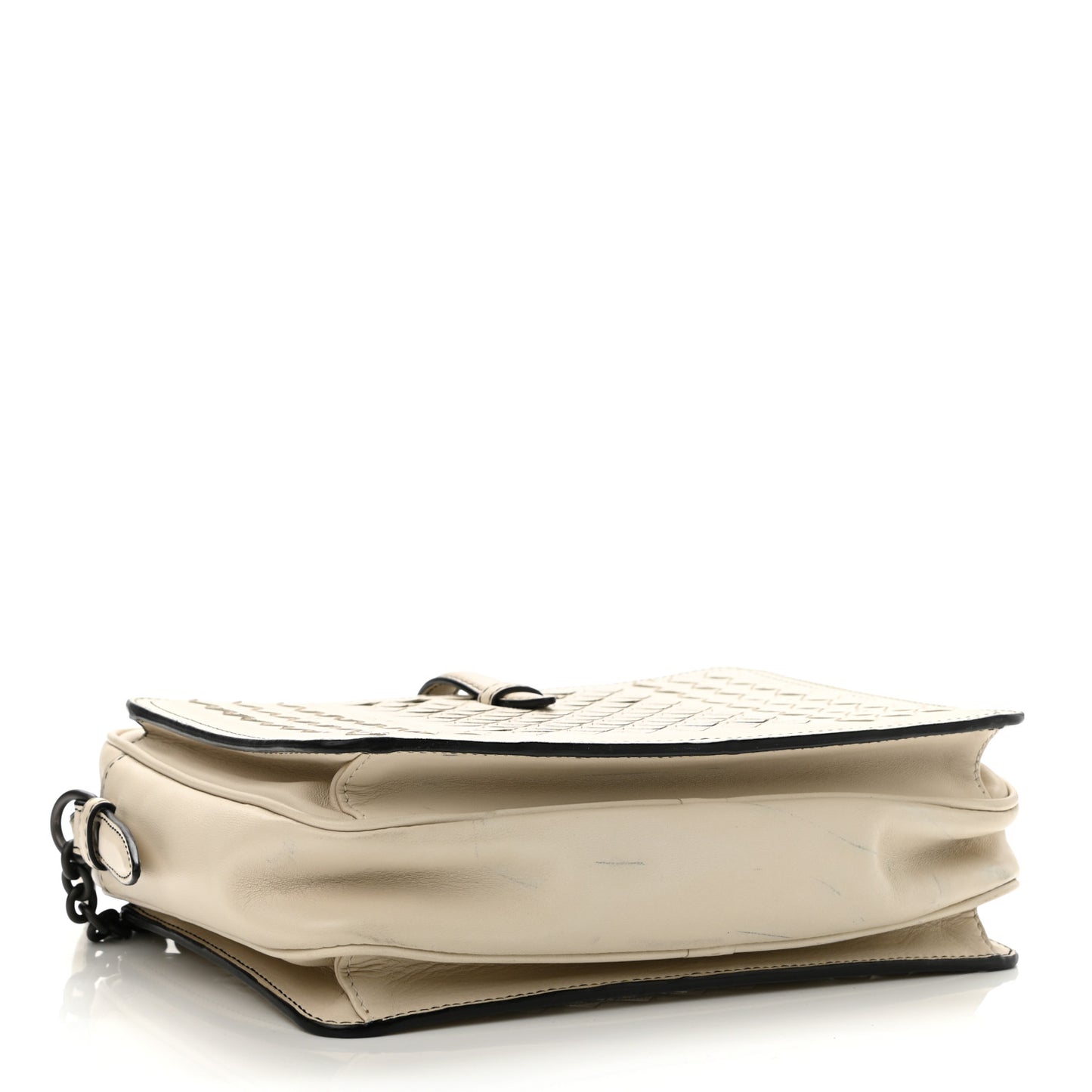 Nappa Intrecciato Medium Camera Shoulder Bag Beige