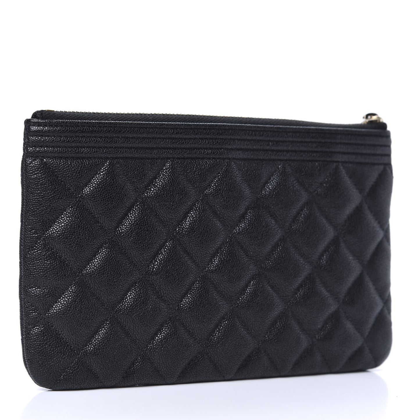 Caviar Quilted Small Boy Cosmetic Case Black