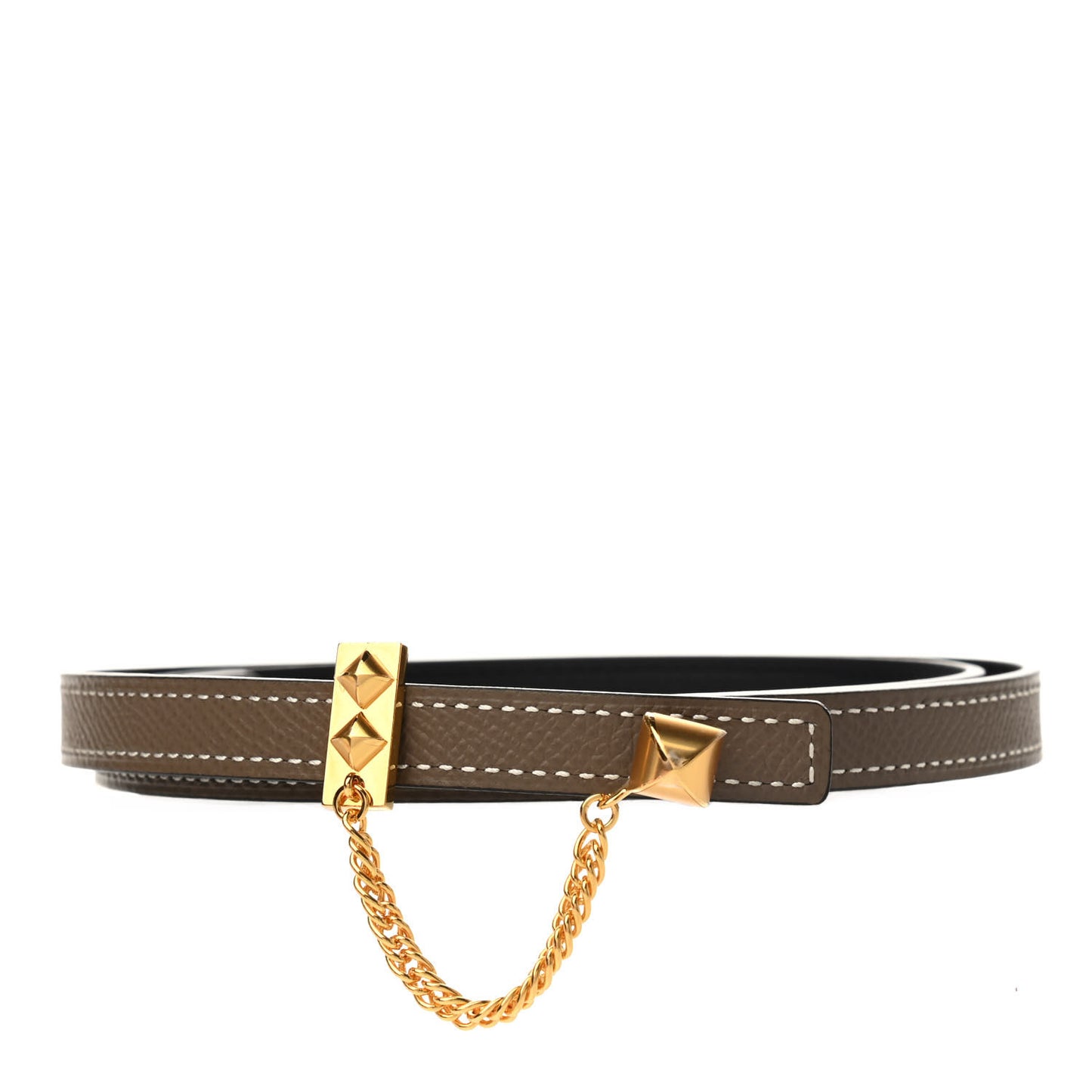 Epsom Swift Gourmette Equestre 13mm Belt 85 Etoupe Black