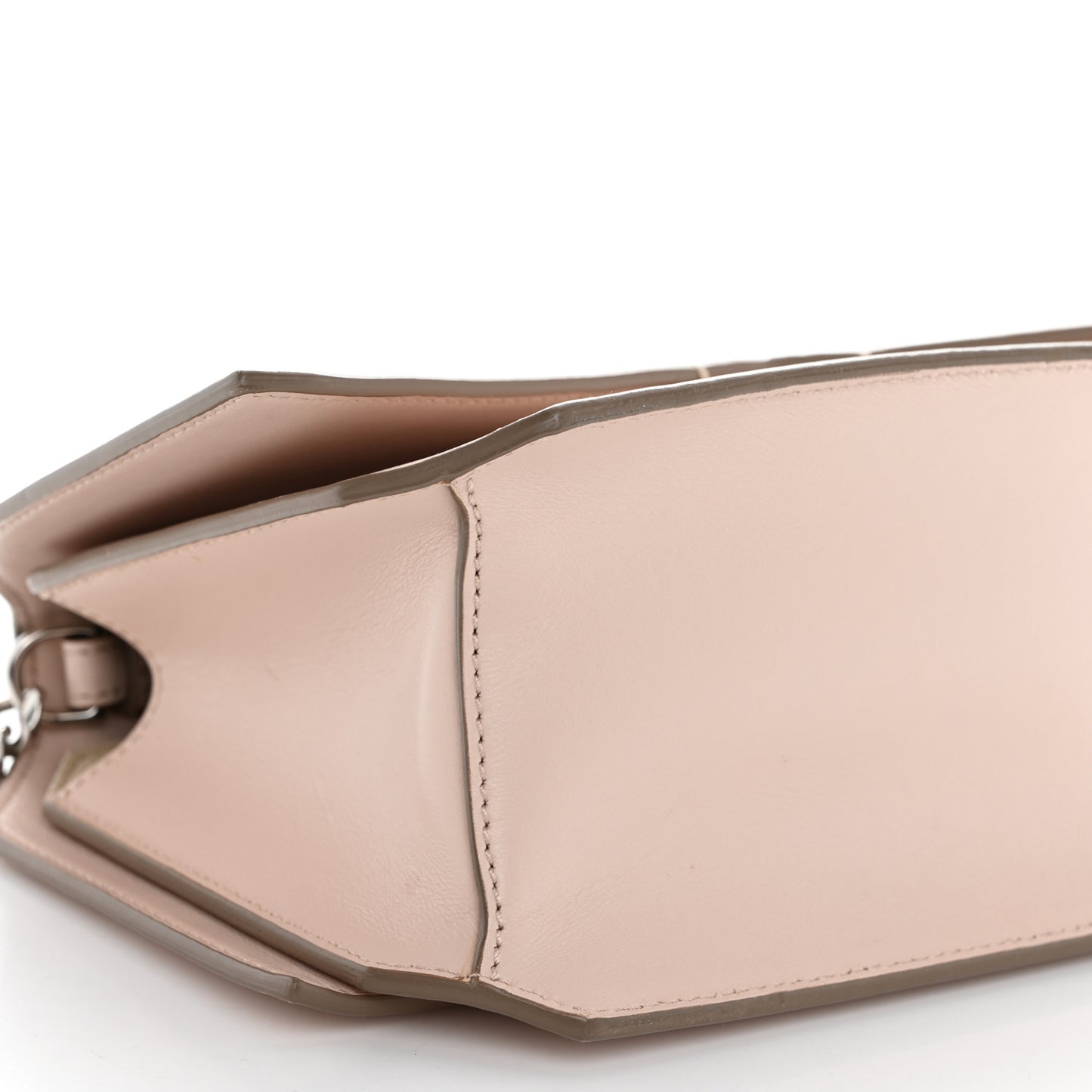 Calfskin Bow Cut Chain Wallet Light Pink