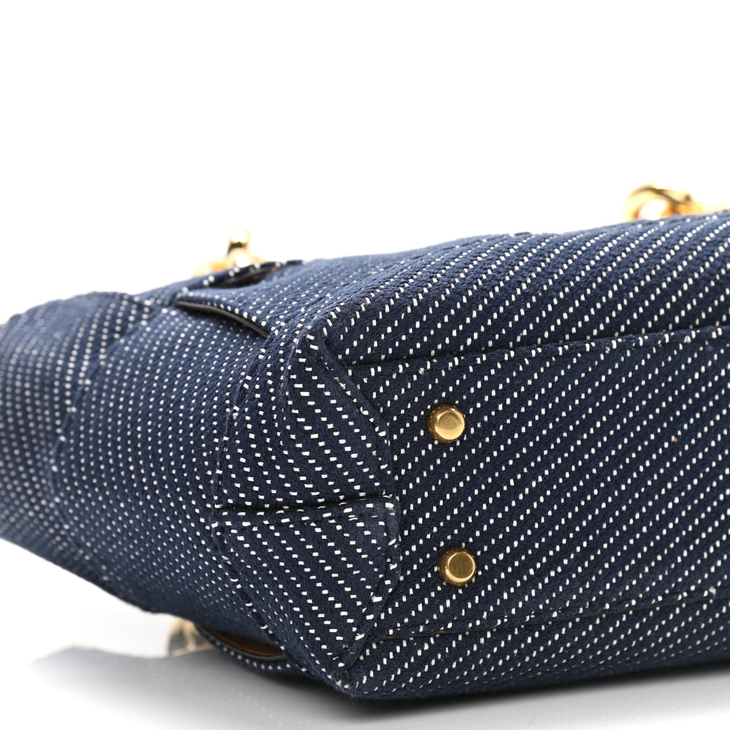 Denim Maxi Intrecciato High Frequency Chain Tote Indigo