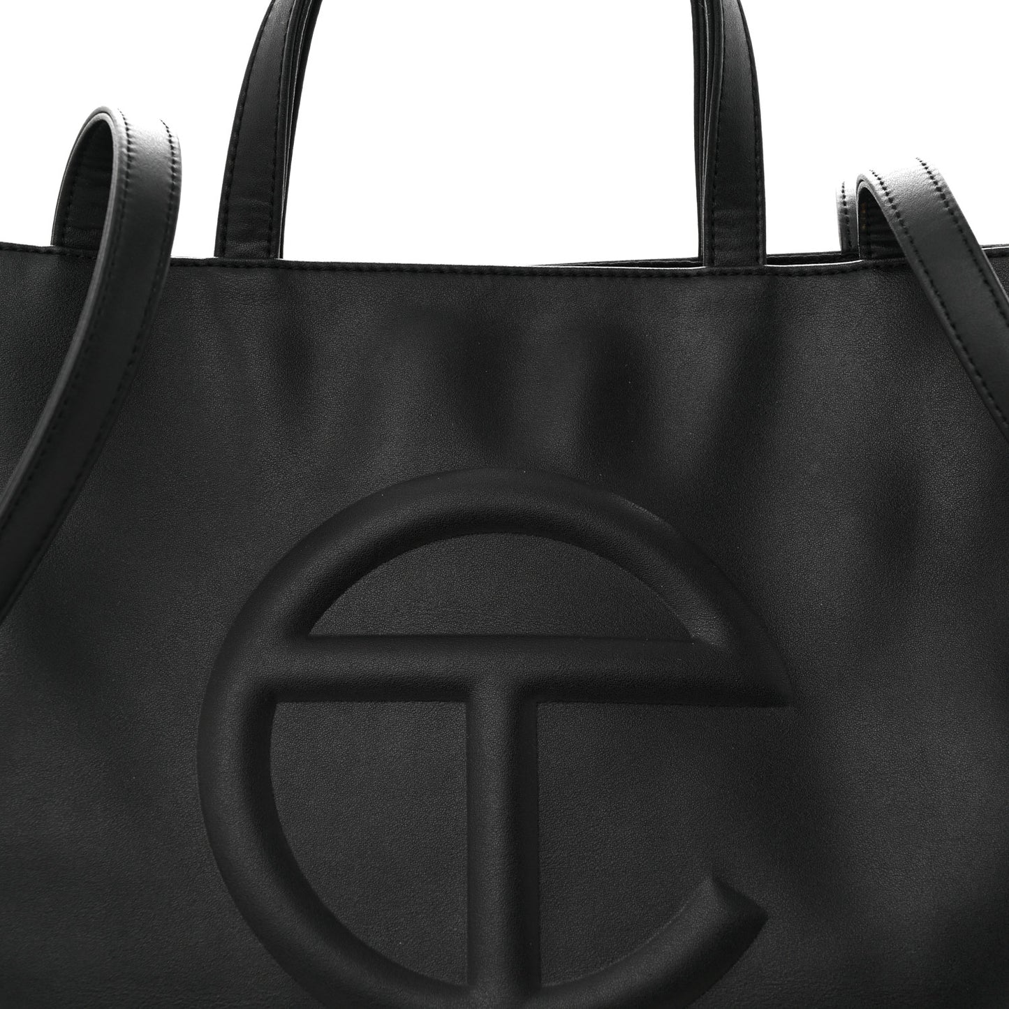 Vegan Leather Medium Shopping Bag Black