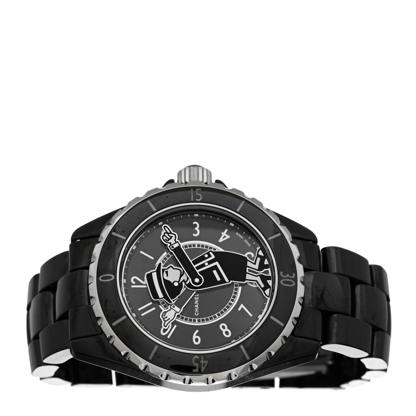 Stainless Steel Ceramic Diamond 38mm J12 Limited Edition Mademoiselle Automatic Watch Black