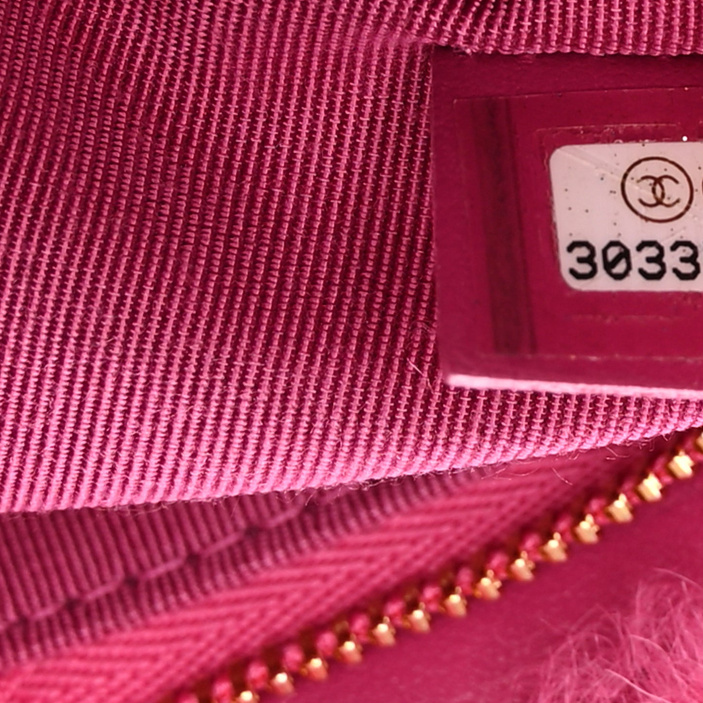 Shearling Sheepskin Large Chanel 19 Cosmetic Case Pink