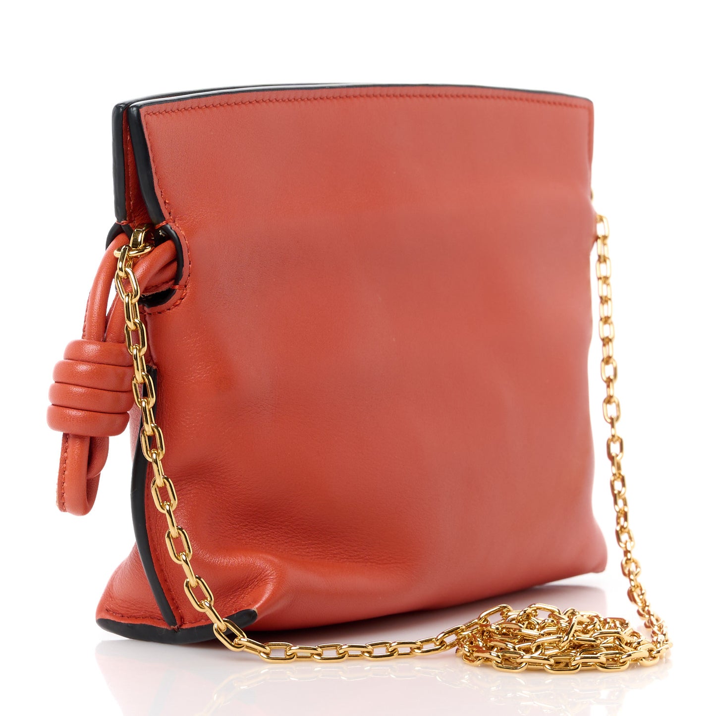 Calfskin Nano Flamenco Knot Clutch Orange