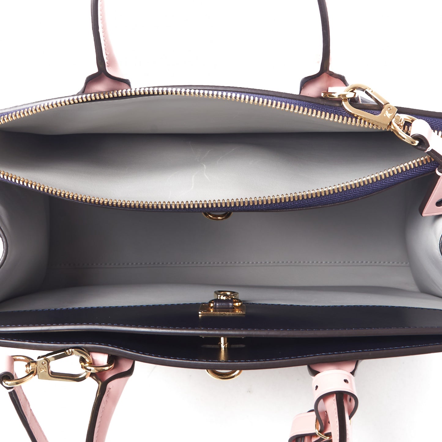 Calfskin City Steamer MM Gris Antartica Navy Rose Doux