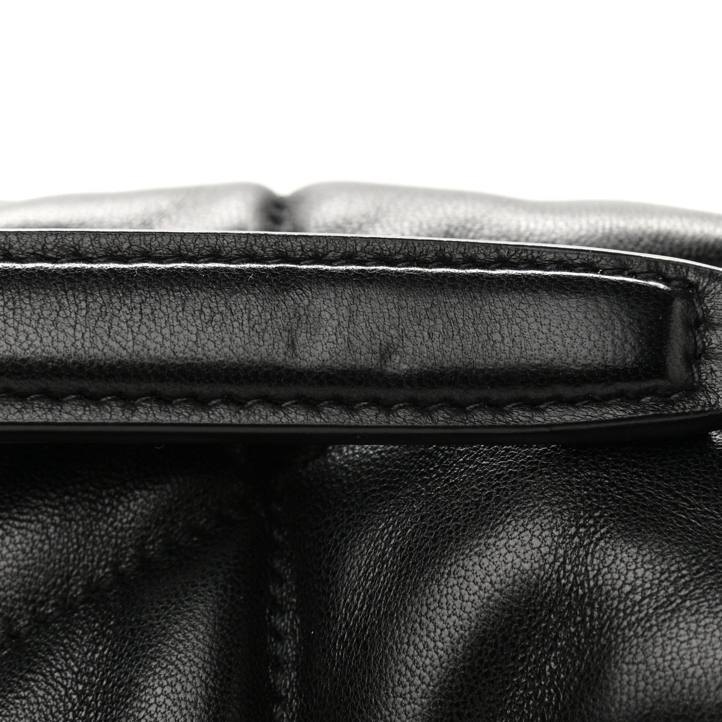 Lambskin Quilted Small Loulou Puffer Monogram Chain Satchel Black