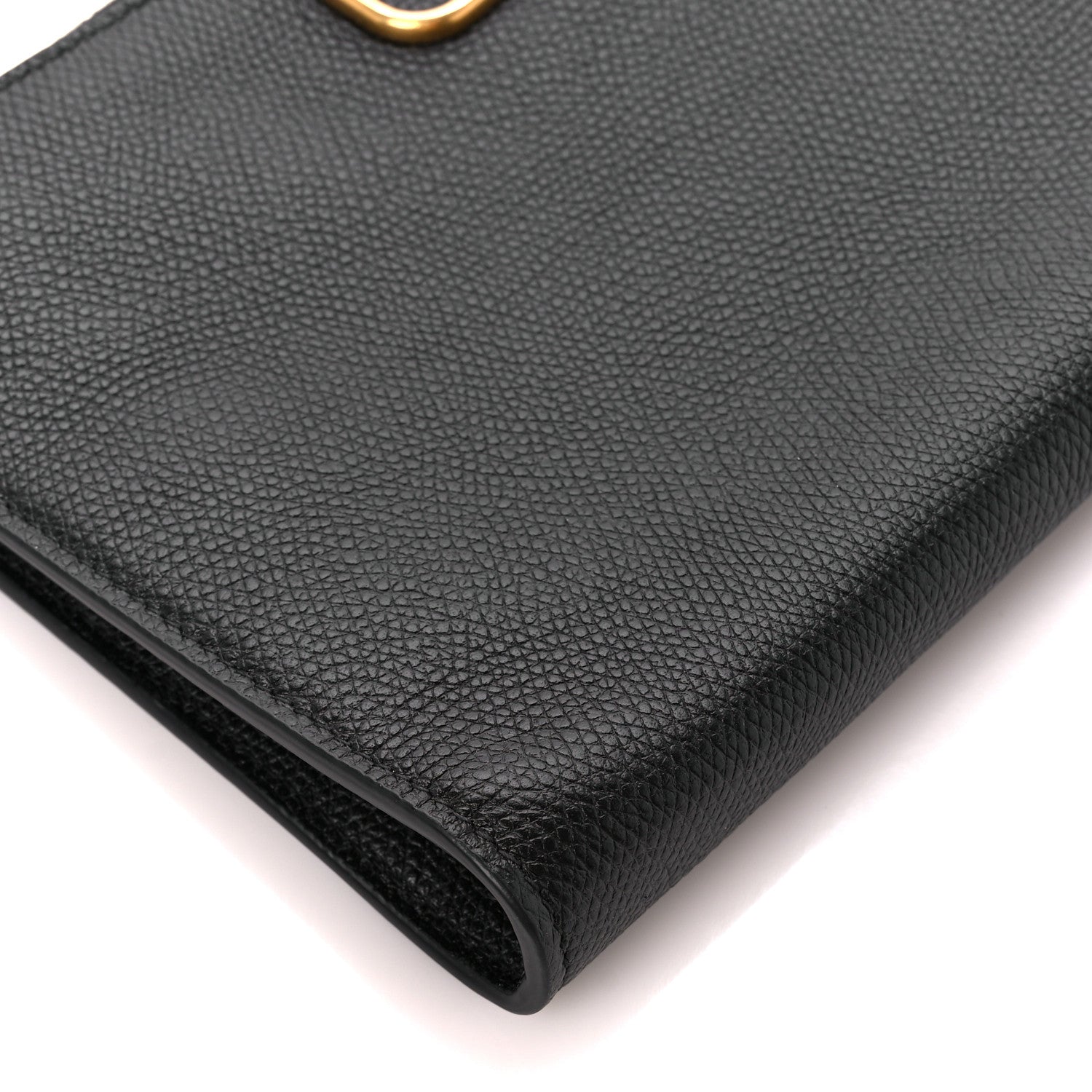 Valentino Garavani Grained Calfskin Vlogo Zip Wristlet Pouch Black 8 of 9