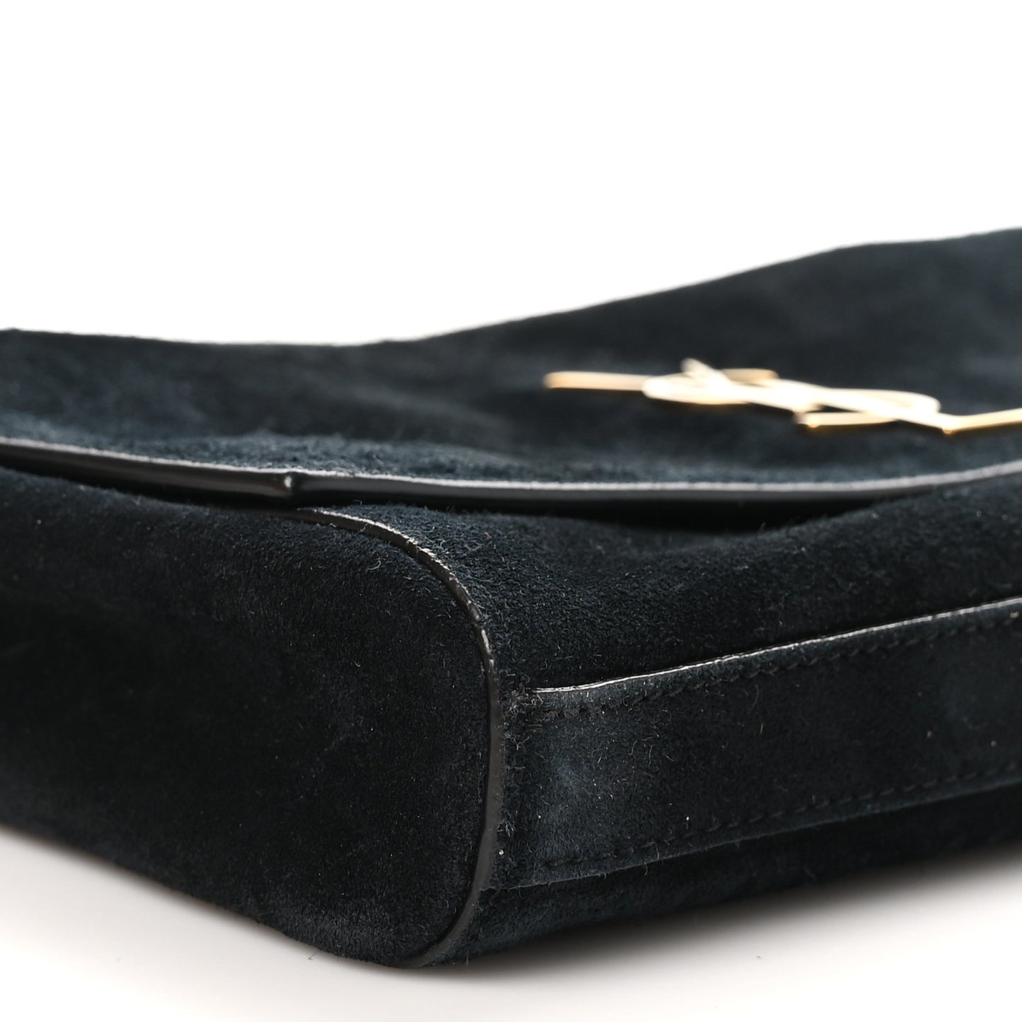 Smooth Calfskin Suede Small Reversible Monogram Kate Satchel Black