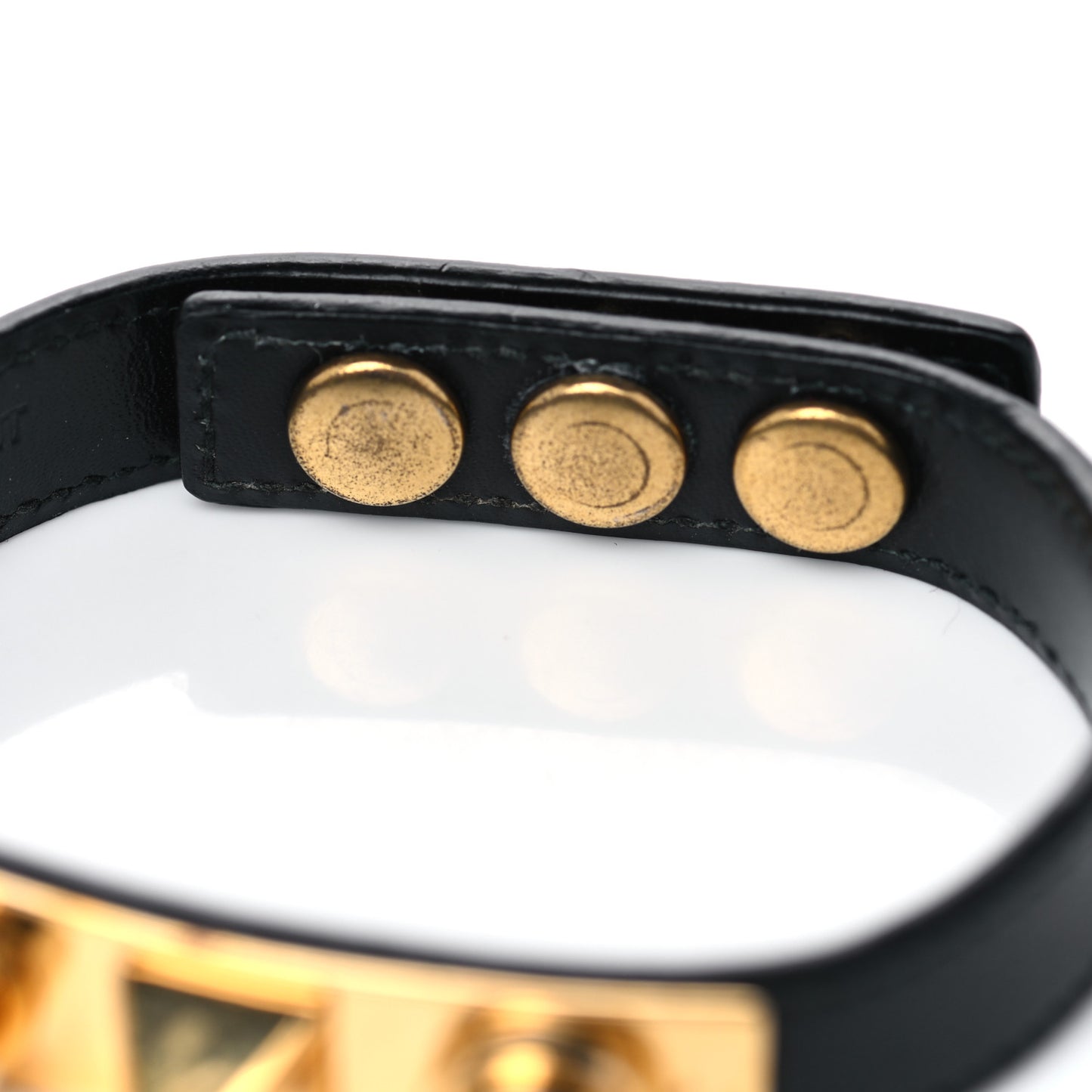 Calfskin 3 Clous Bracelet Black