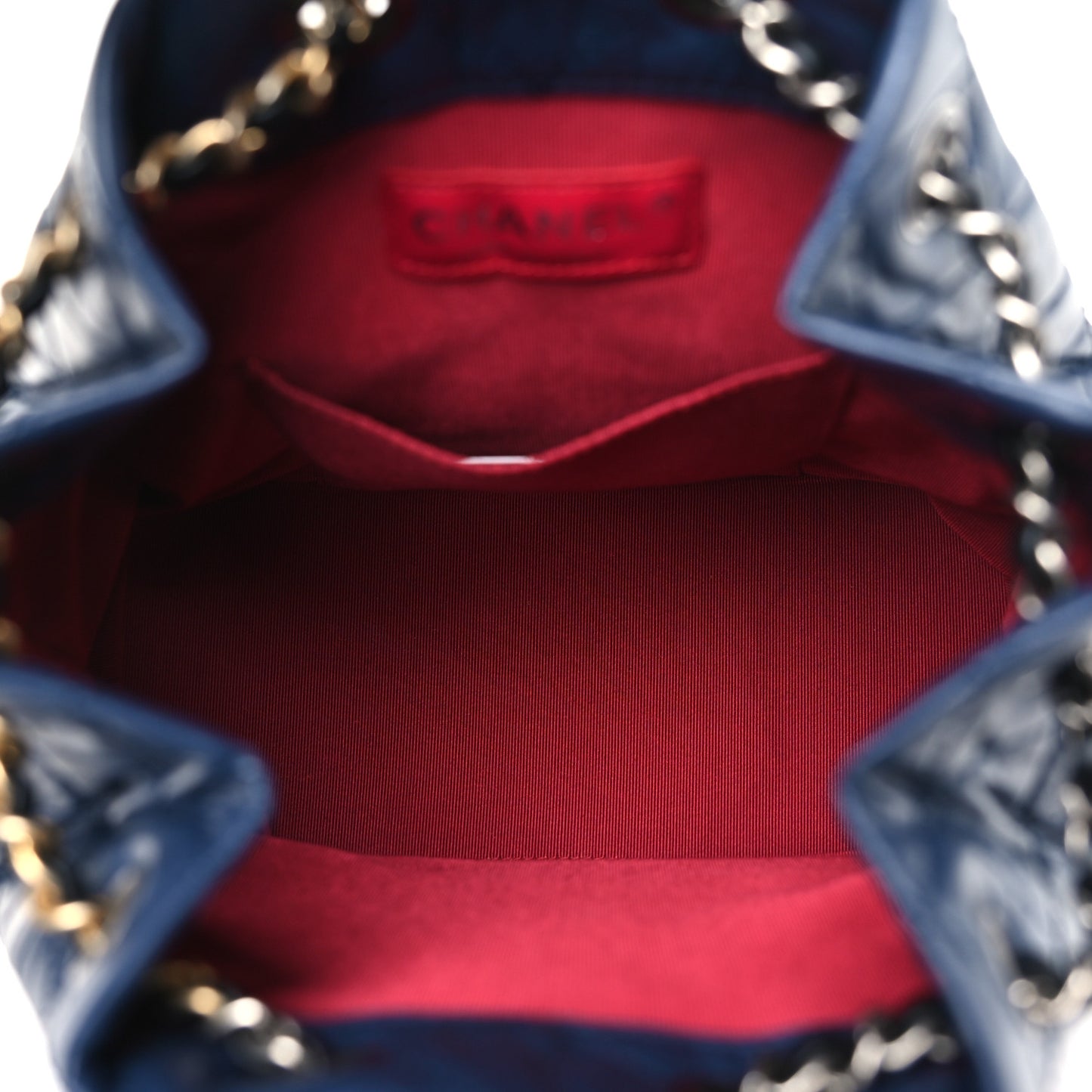 Aged Calfskin Quilted Gabrielle Backpack Navy Black