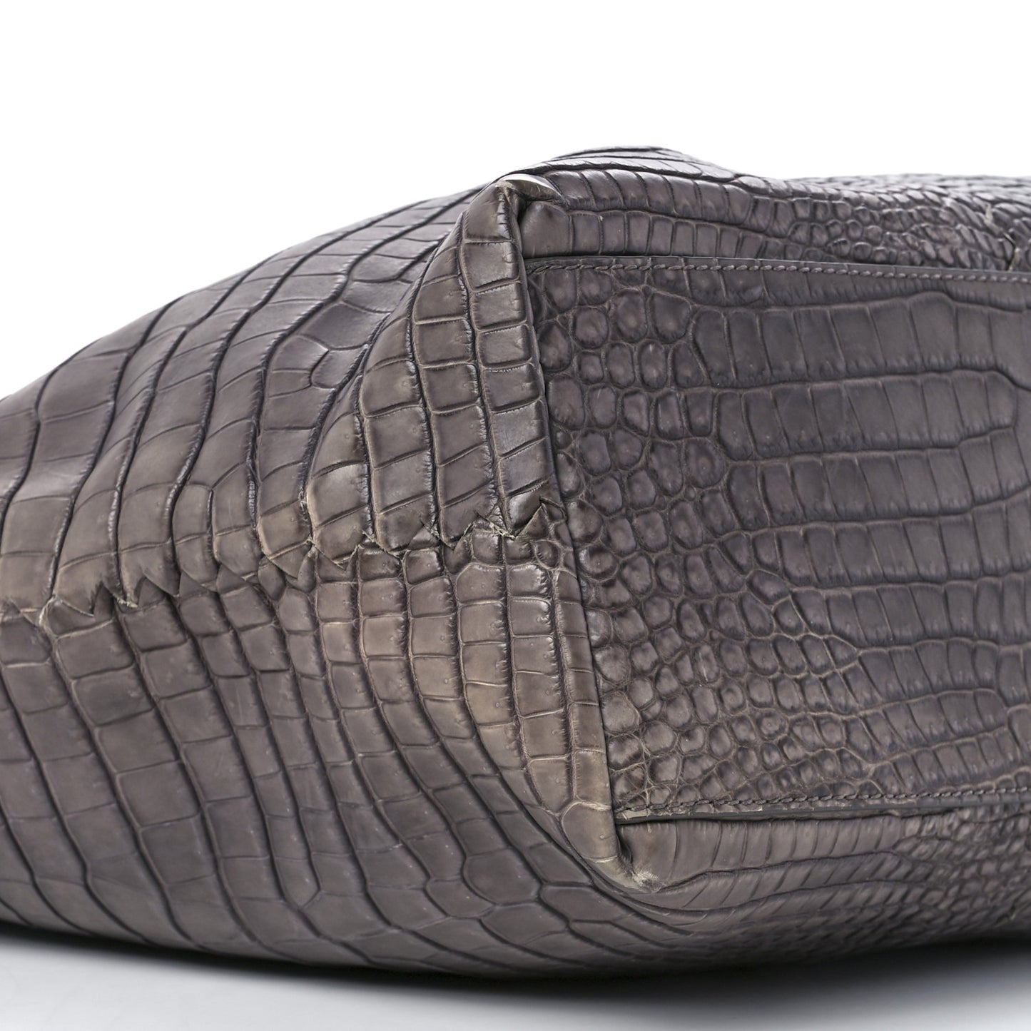 Matte Crocodile Top Handle Weekender Bag Tote Purple