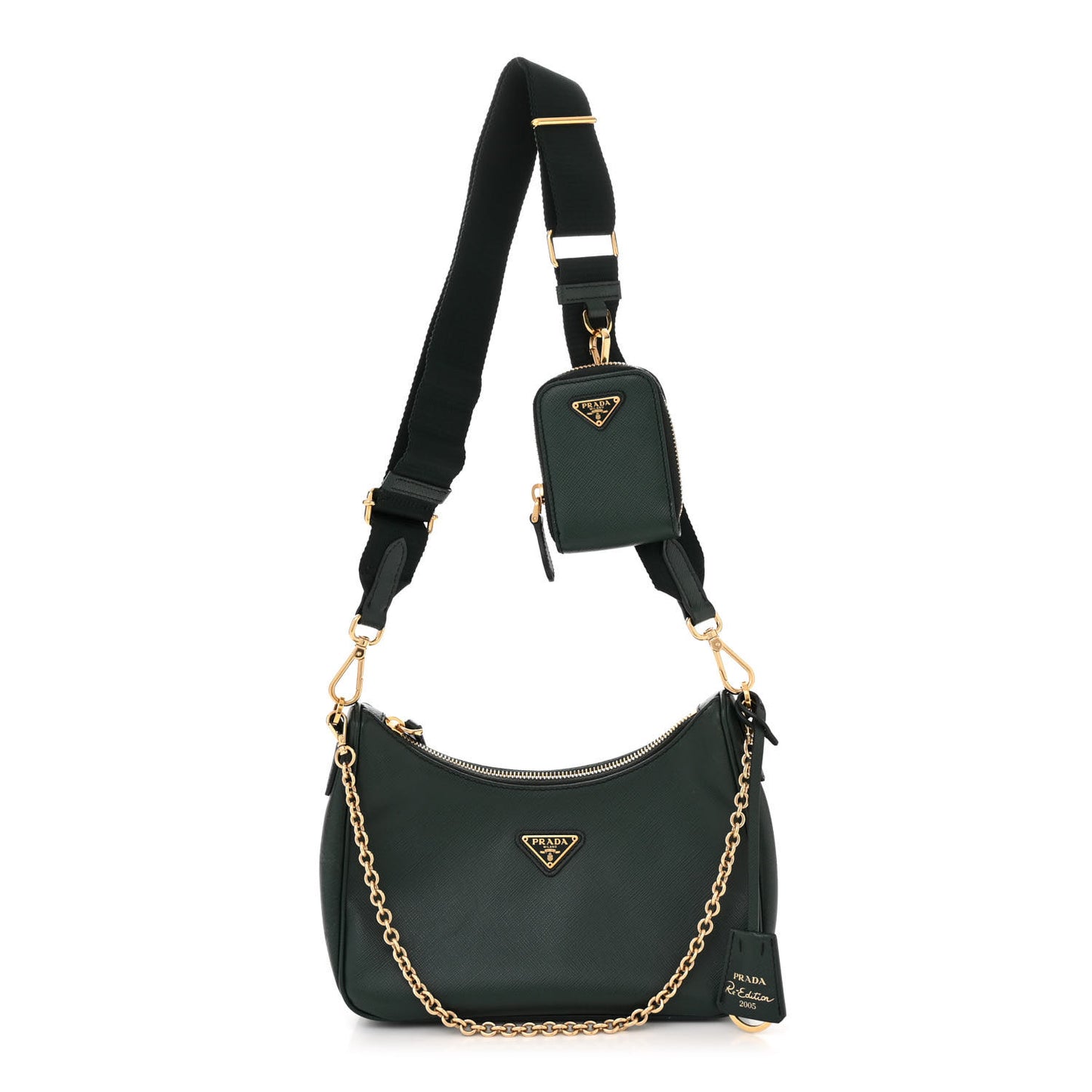 Saffiano Lux Re-Edition 2005 Shoulder Bag Smeraldo