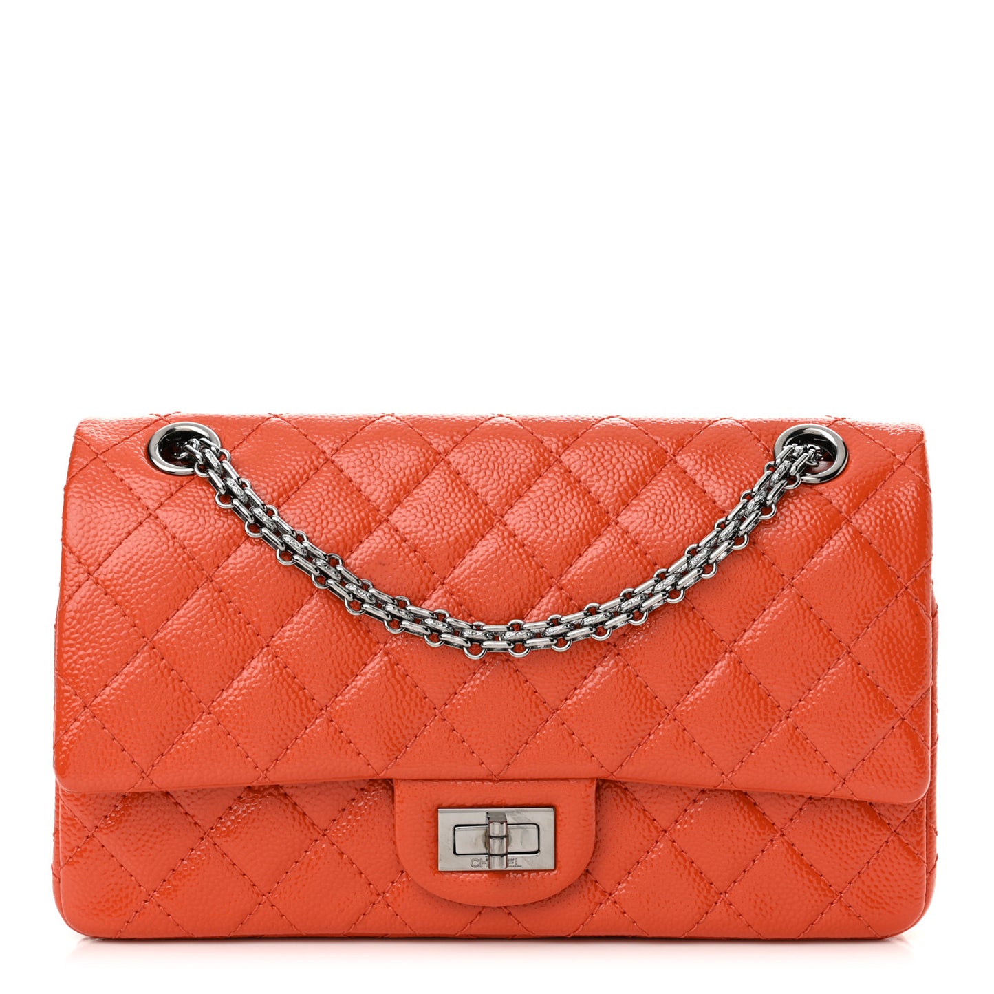 Patent Caviar Quilted 2.55 Reissue 225 Flap Orange