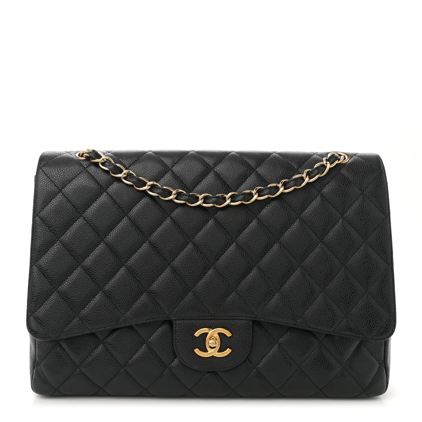 Caviar Quilted Maxi Single Flap Black