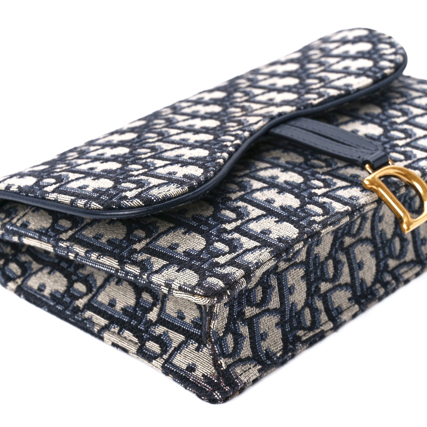 Oblique Saddle Chain Pouch Blue