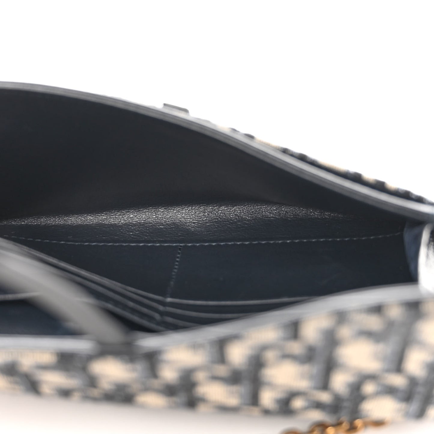 Oblique Saddle Chain Long Wallet Blue