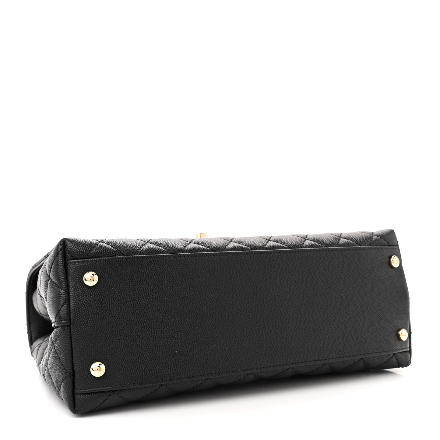 Caviar Quilted Small Coco Handle Flap Black
