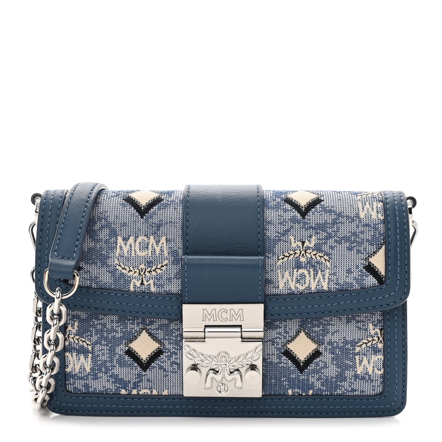 Vintage Jacquard Monogram Mini Tracy Crossbody Blue