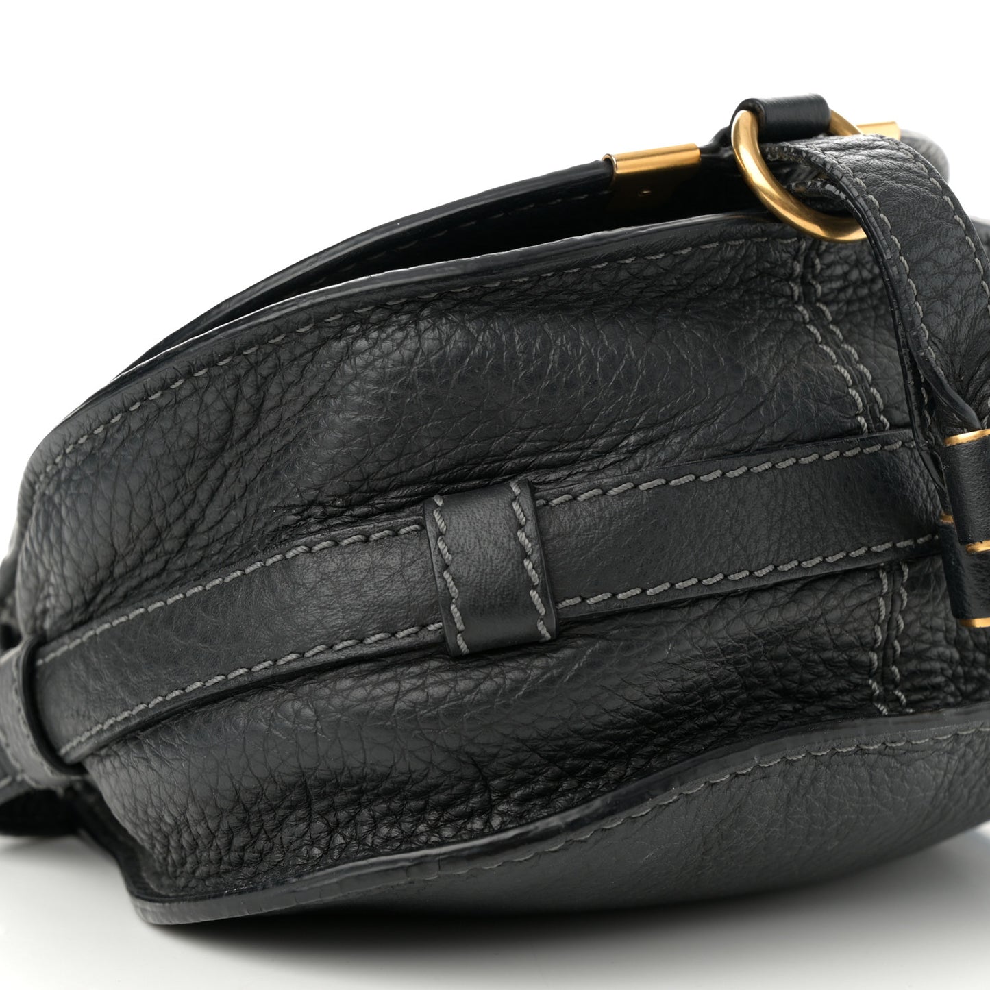 Calfskin Mini Marcie Round Crossbody Bag Black