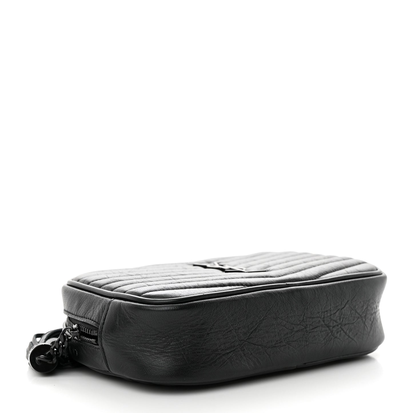 Calfskin Matelasse Monochrome Monogram Mini Lou Camera Bag Black