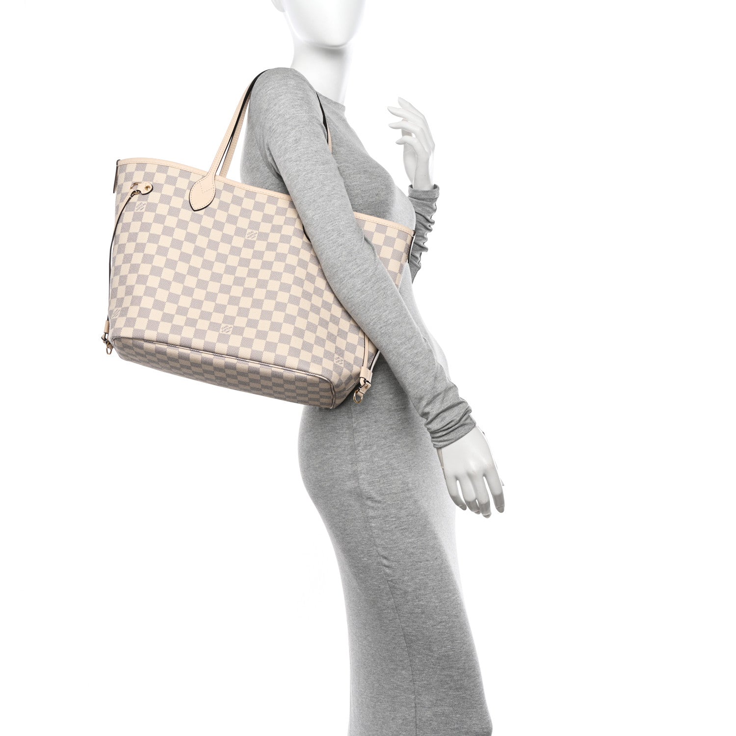 Louis Vuitton Damier Azur Braided Neverfull MM Pink 2 of 9