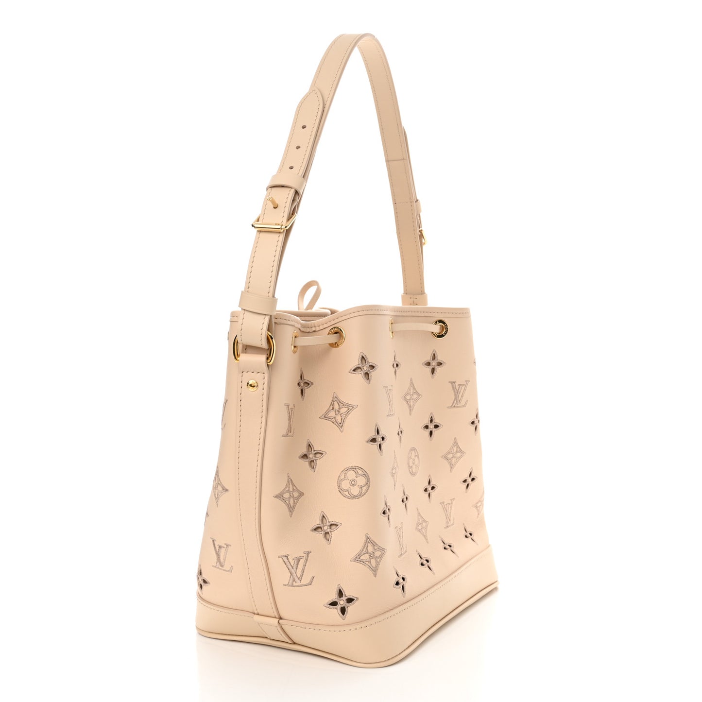 Calfskin Monogram Cutout Petit Noe Neutral