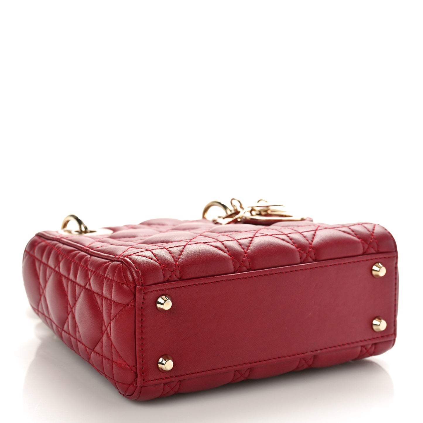 Lambskin Cannage Mini Lady Dior Red