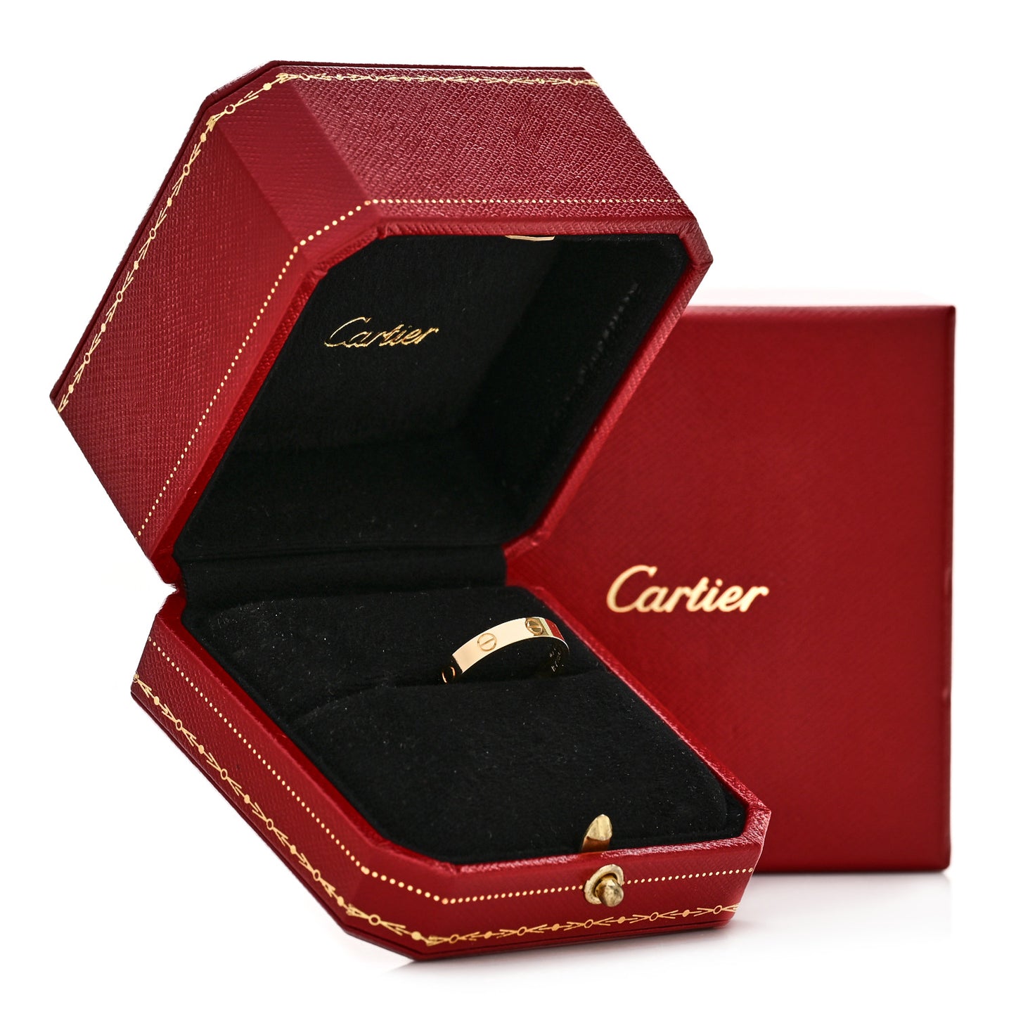 18K Yellow Gold 3.5mm LOVE Wedding Band Ring 56 7.75