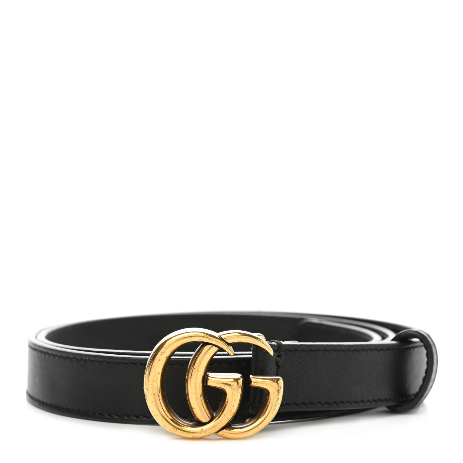 Gucci Calfskin Double G 20mm Belt 85 34 Black 1 of 7