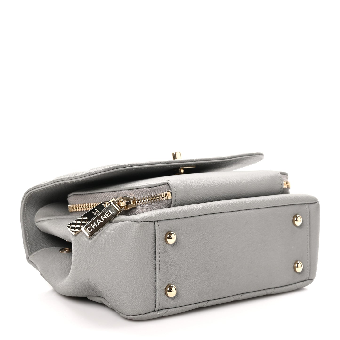 Caviar Quilted Medium Business Affinity Flap Grey