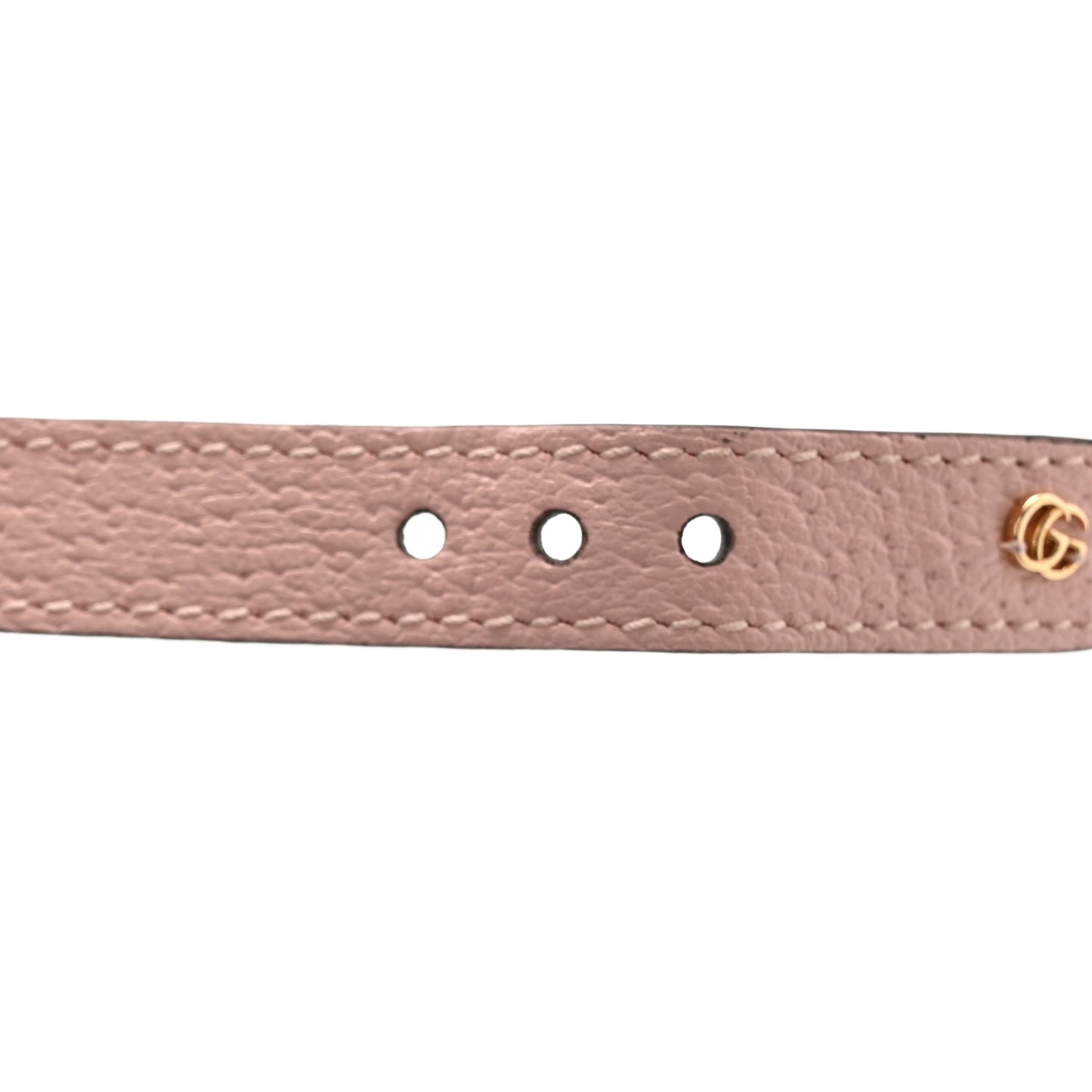 Calfskin Gloves With Buckle M Green Pink