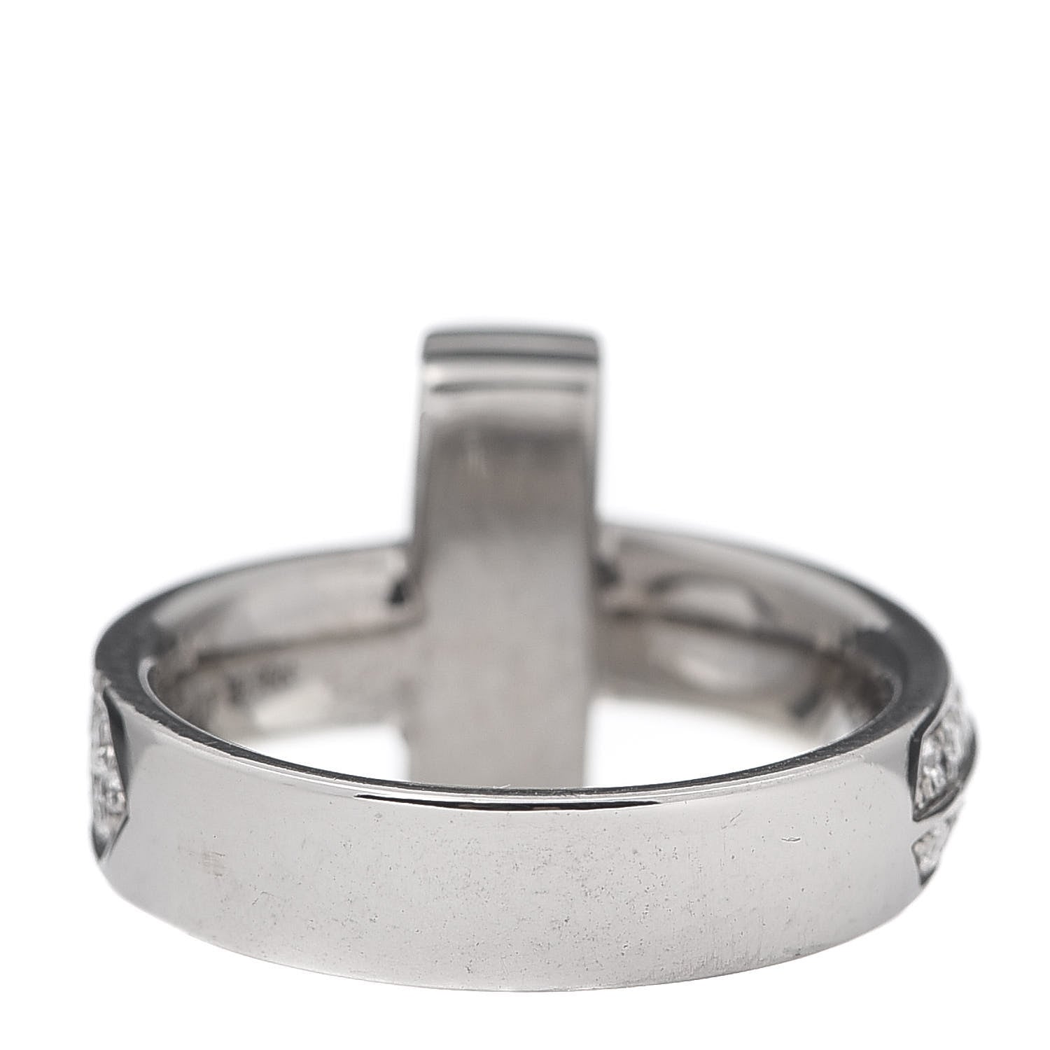 Tiffany 18K White Gold Diamond T T1 Wide Ring 46 3.75 4 of 7