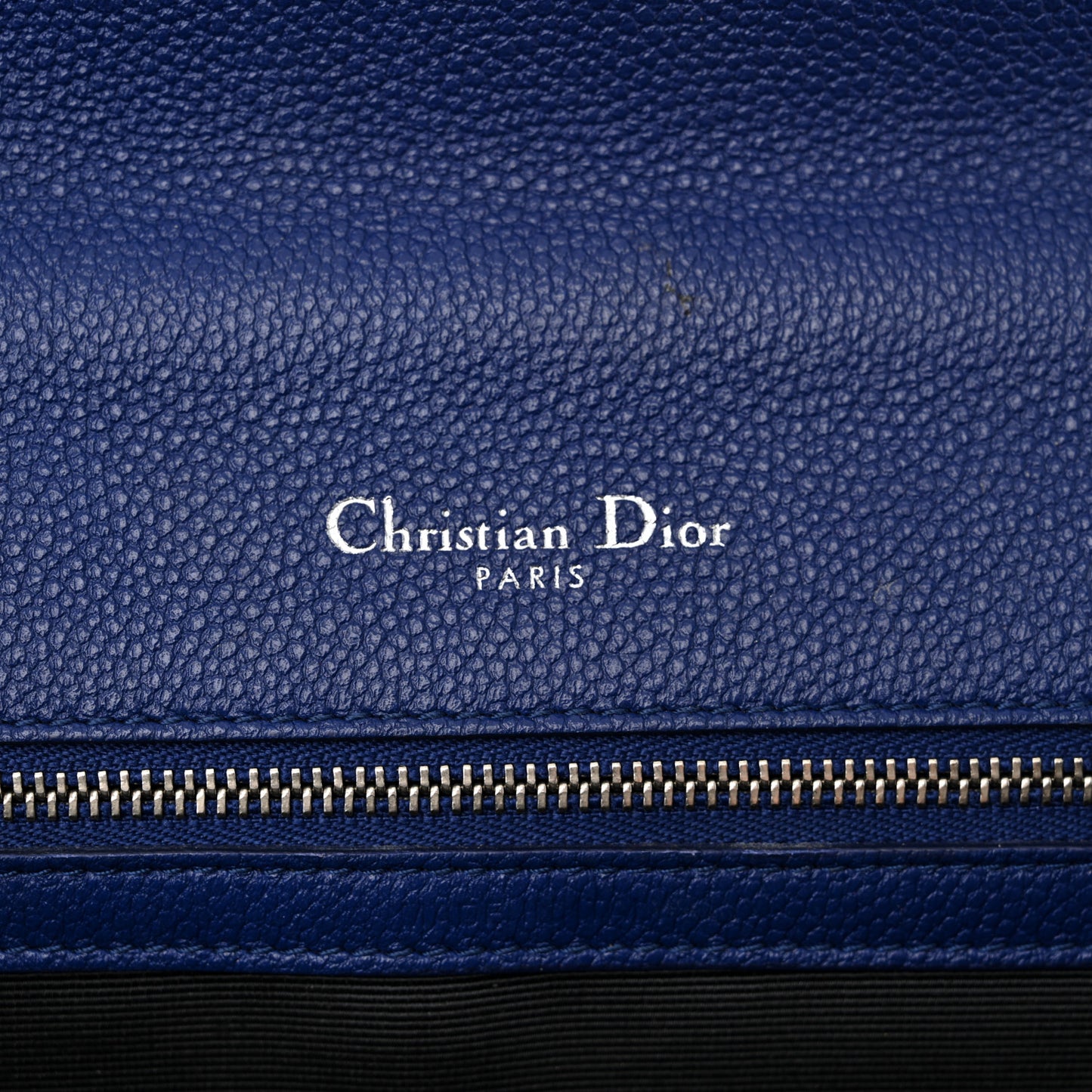 Grained Calfskin Medium Diorama Flap Bag Blue