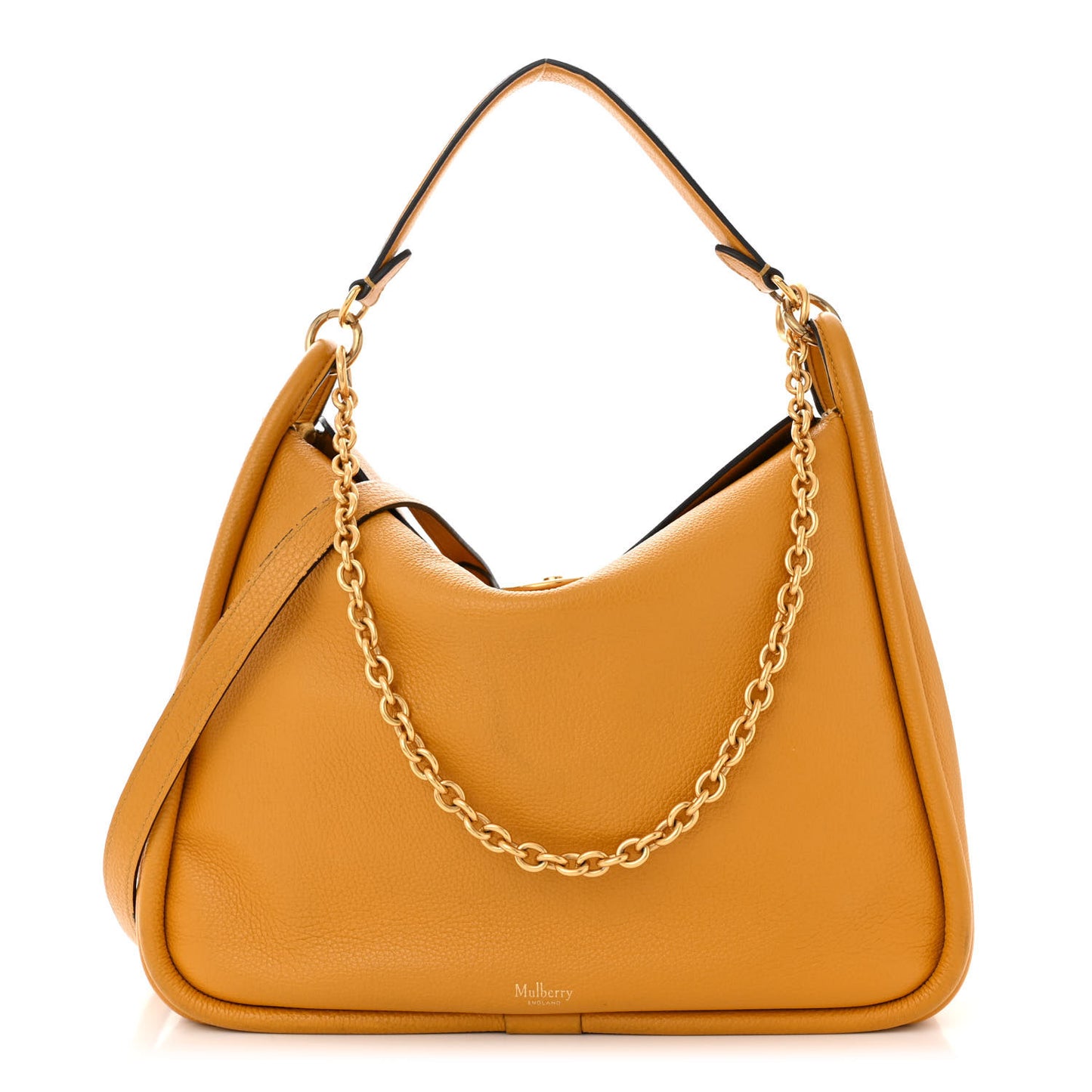 Small Classic Grain Calfskin Leighton Deep Amber
