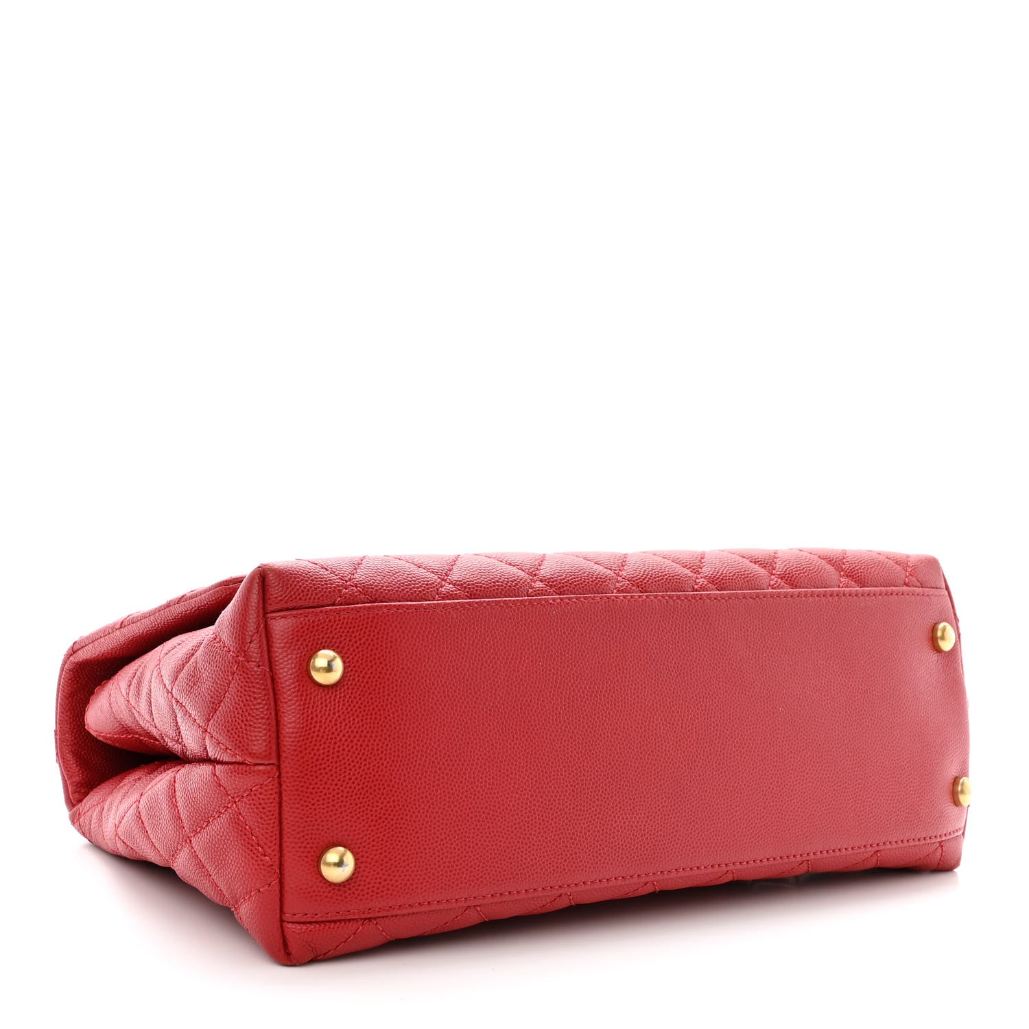Chanel Caviar Lizard Embossed Quilted Small Coco Handle Flap Red 4 of 11