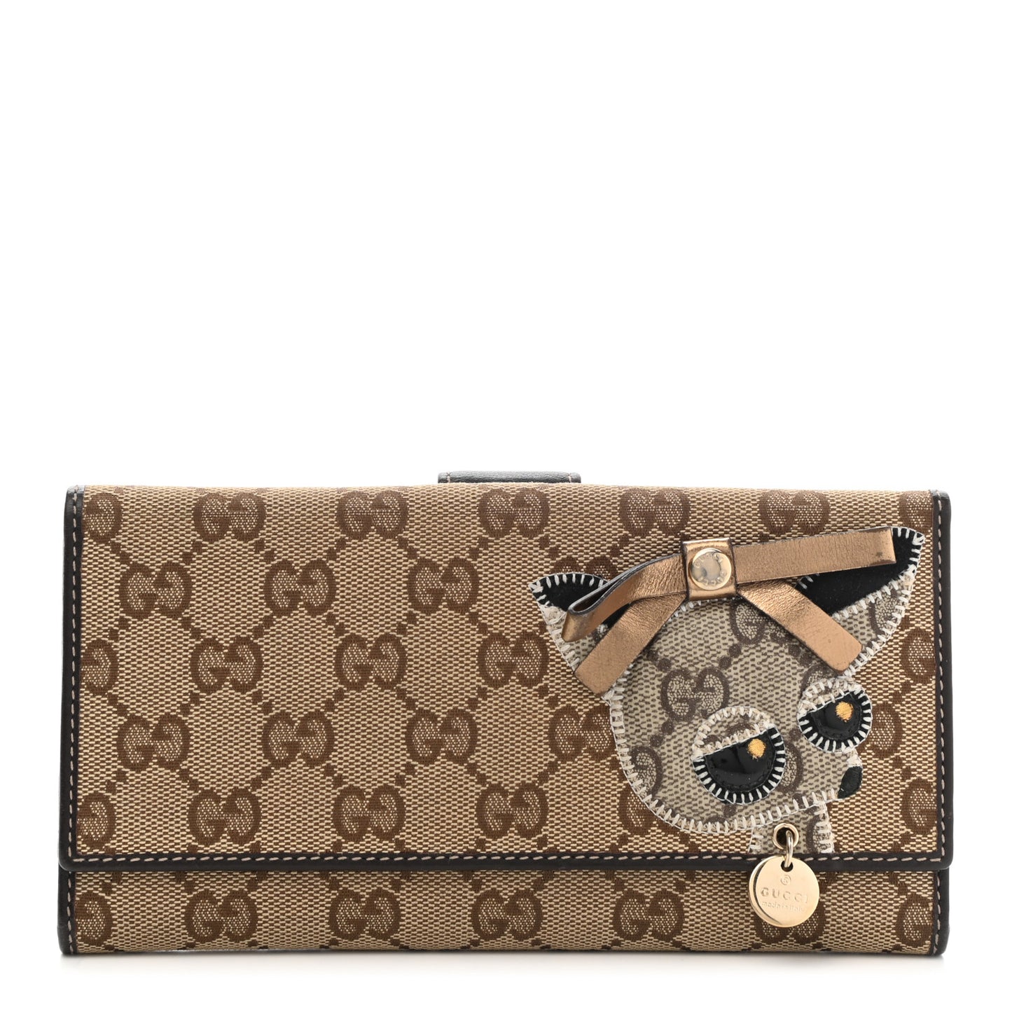 Monogram Guccioli Brando Chihuahua Continental Wallet Dark Brown