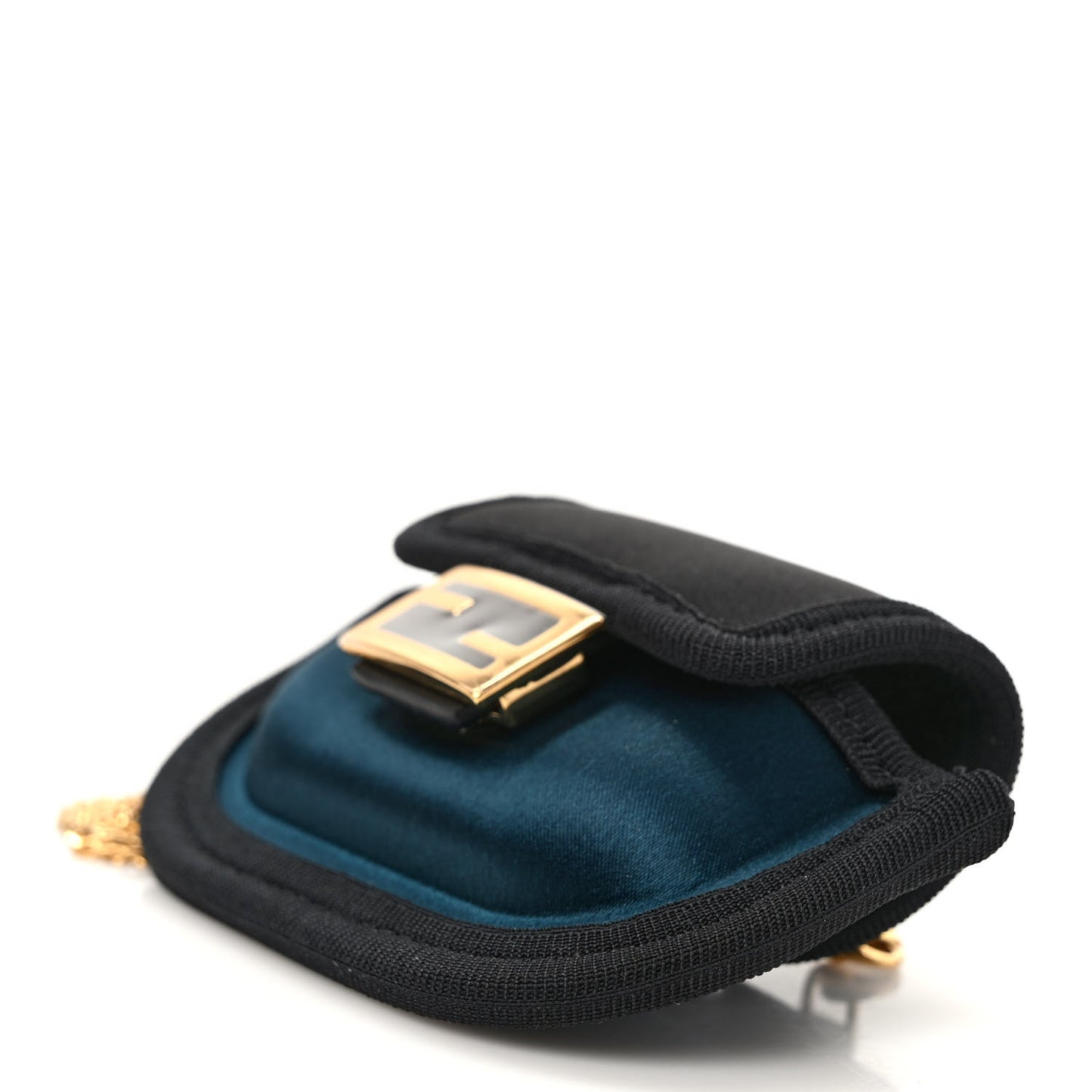 Silk Satin Pico Baguette Charm Blue Velvet Black