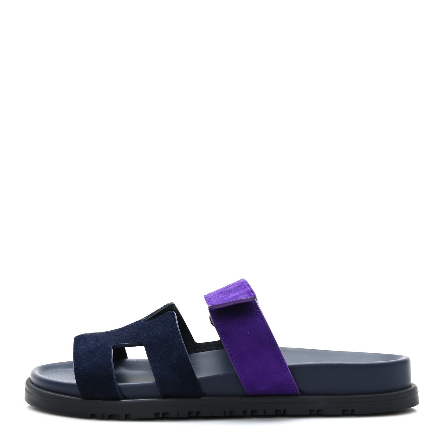 Suede Goatskin Womens Chypre Sandals 37.5 Marine Violet Majorette