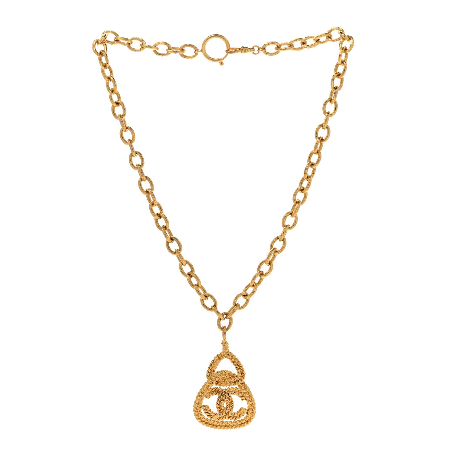 CC Chain Pendant Necklace Gold
