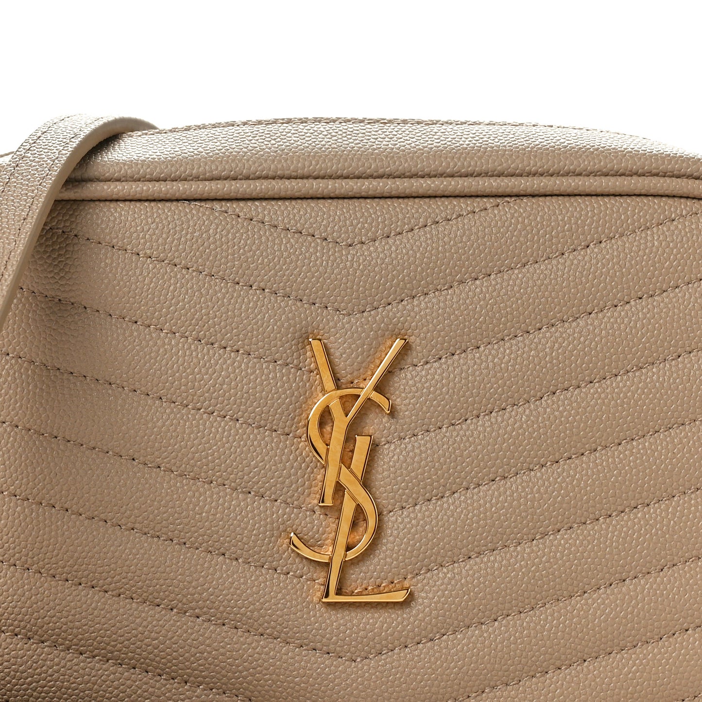 Grain De Poudre Matelasse Monogram Mini Lou Camera Bag Dark Beige