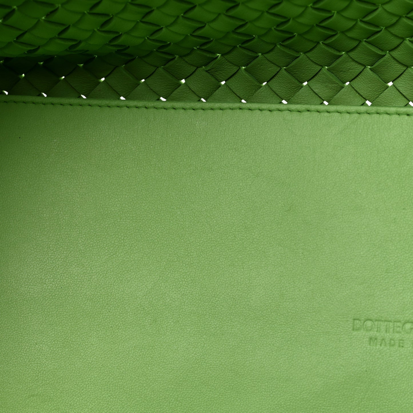 Nappa Intrecciato Tote Bag Green