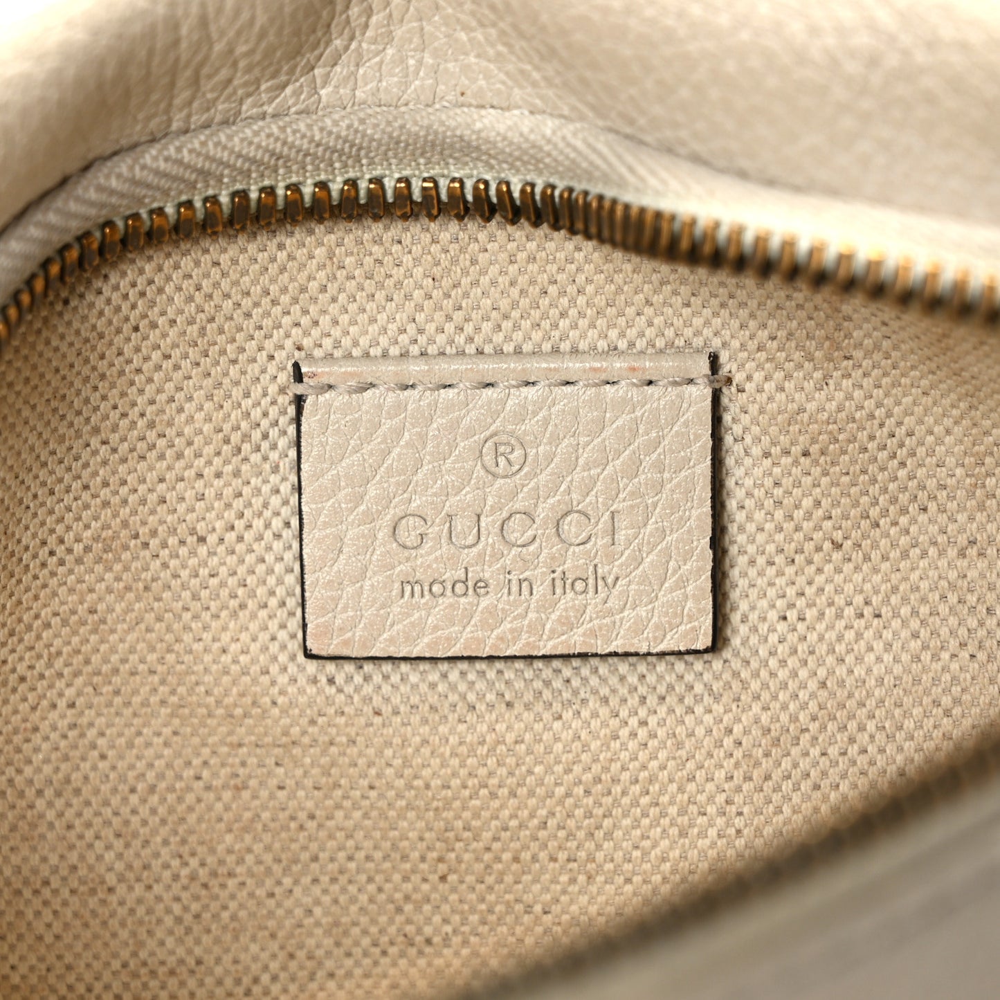 Grained Calfskin Small Logo Belt Bag White