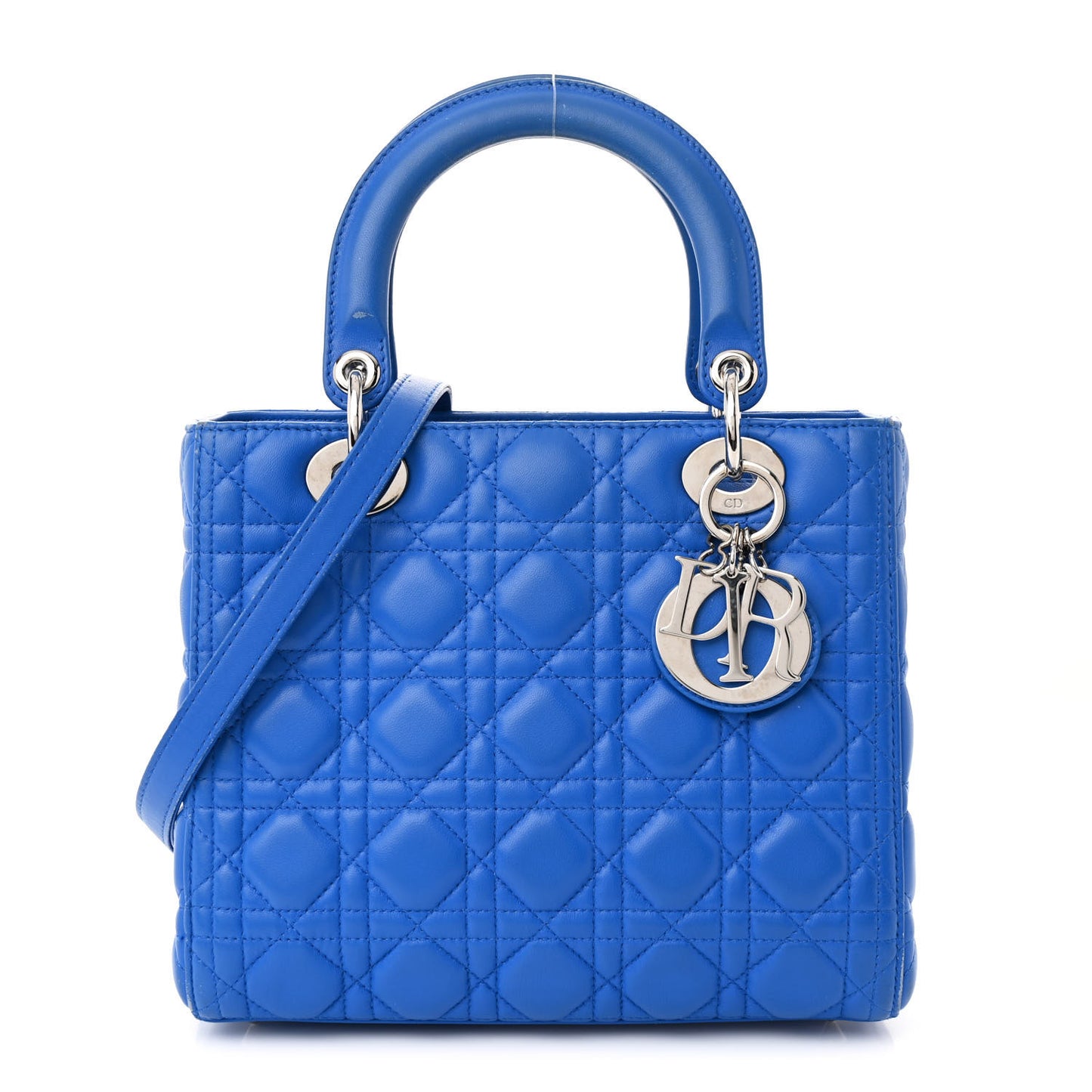 Lambskin Cannage Medium Lady Dior Blue
