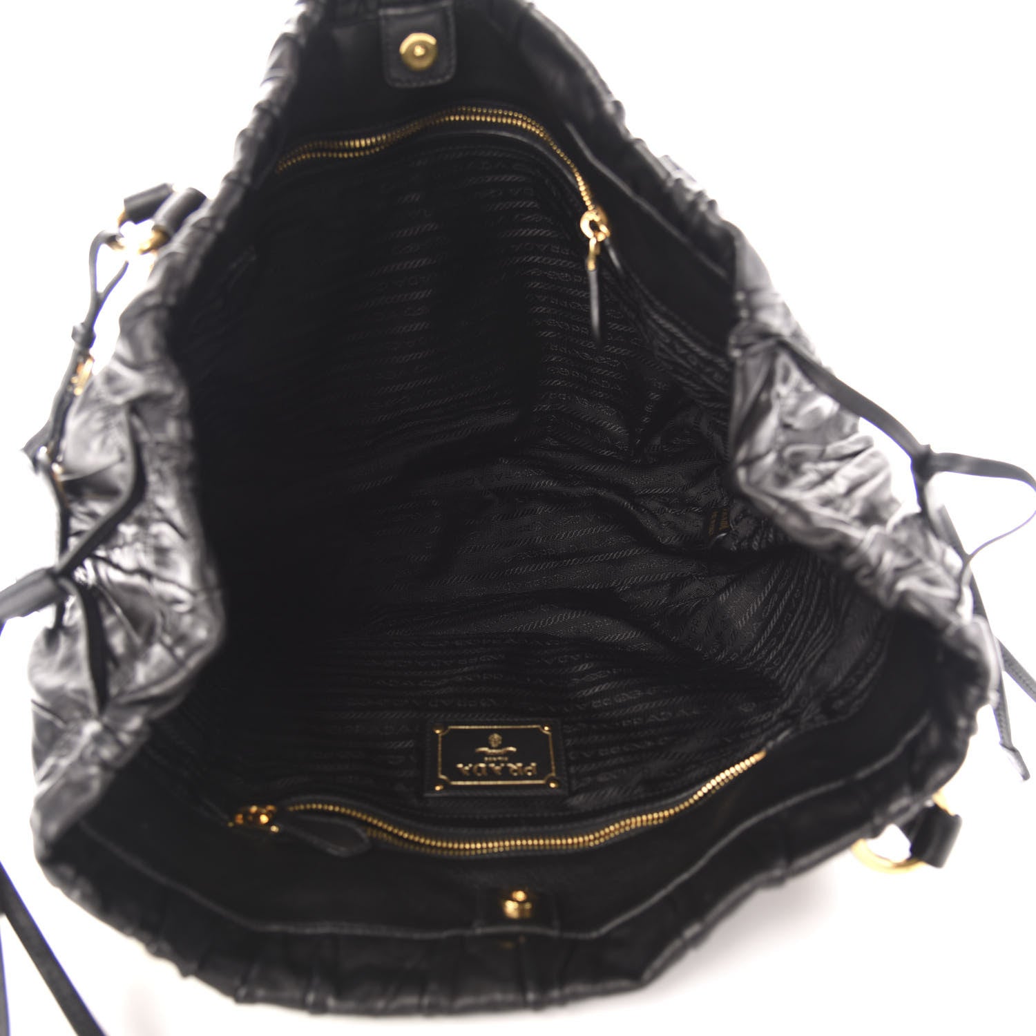 Prada Nappa Gaufre Antik Tote Black 5 of 11