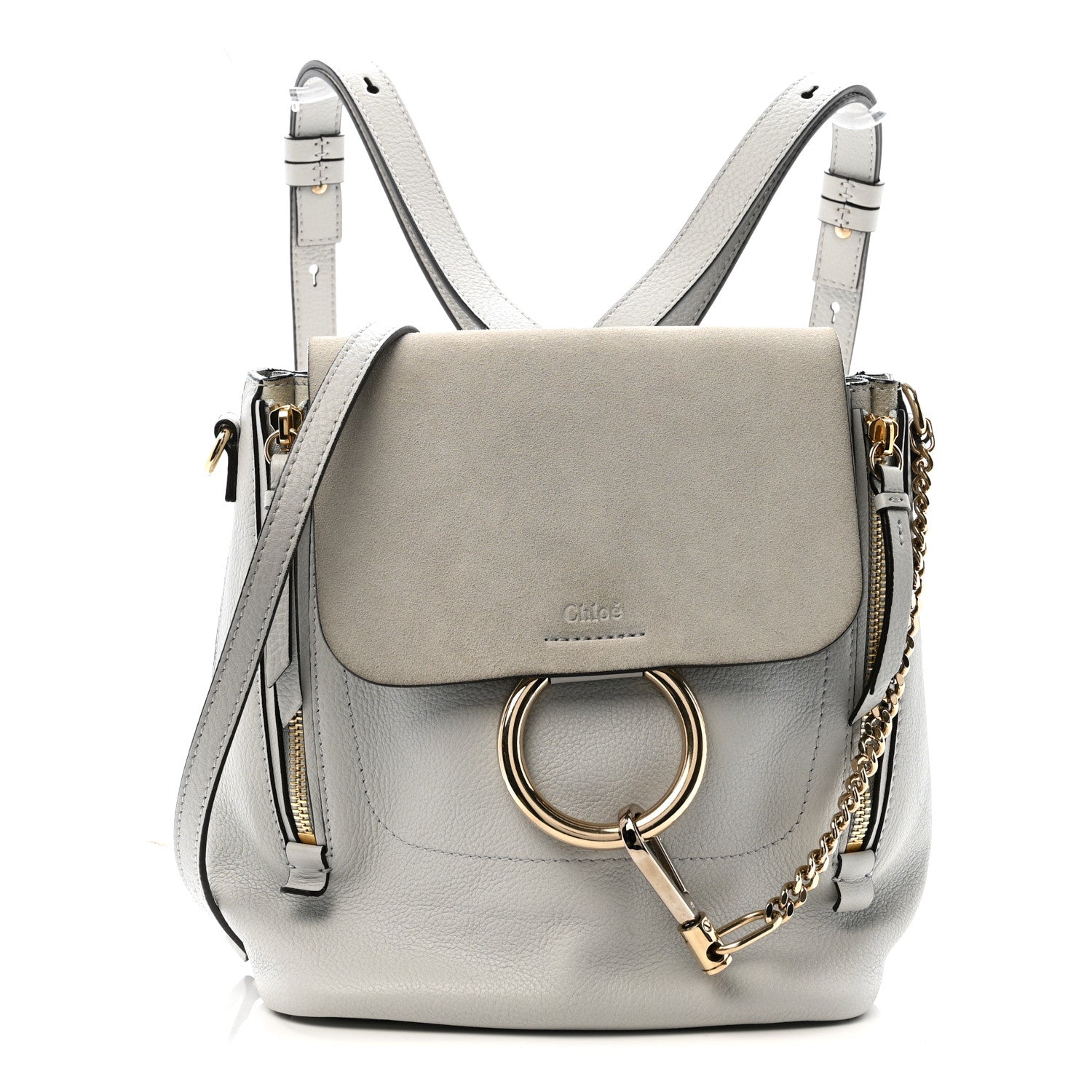 chloe made in italy faye stud leather mini backpack Chloe Suede Calfskin Medium Faye Backpack Airy Grey 1864727 – FASHIONPHILE