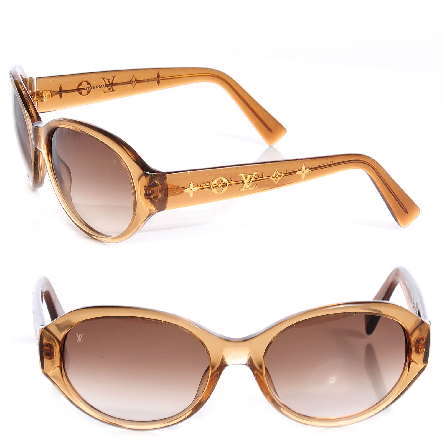 Louis Vuitton Obsession Brown Glitter Round Sunglasses